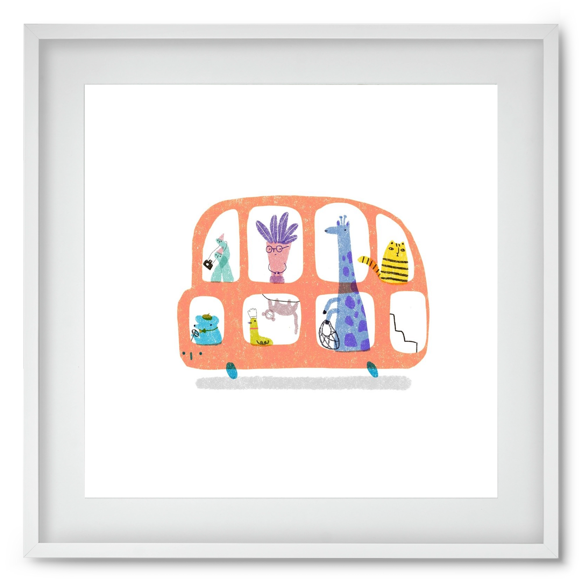 Buszon, 50x50 cm (40x40 cm), Fehér keret, paszpartuval