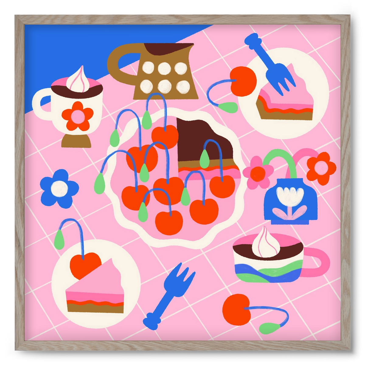 Cherry Pie, 50x50 cm (50x50 cm), Tölgy keret