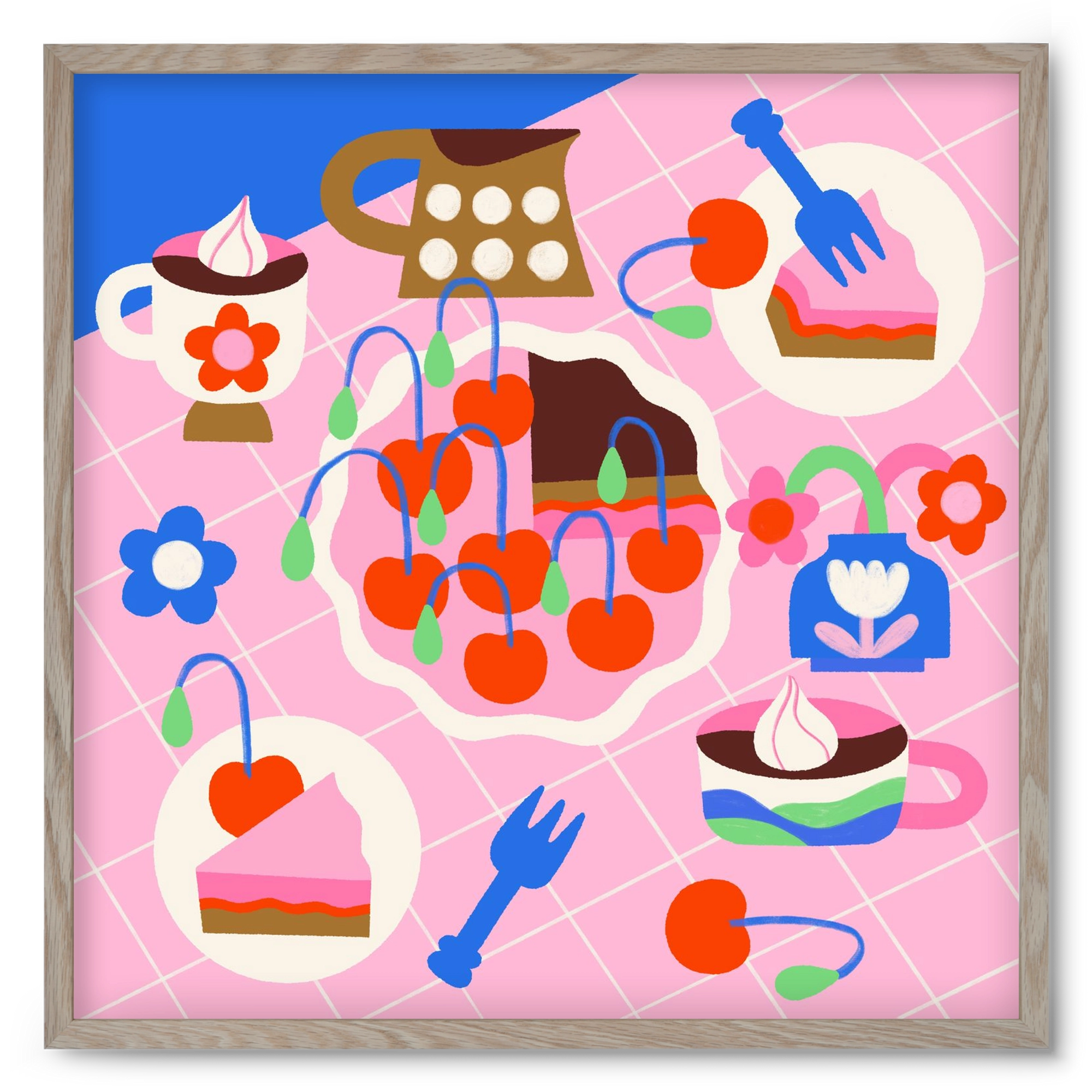 Cherry Pie, 50x50 cm (50x50 cm), Tölgy keret