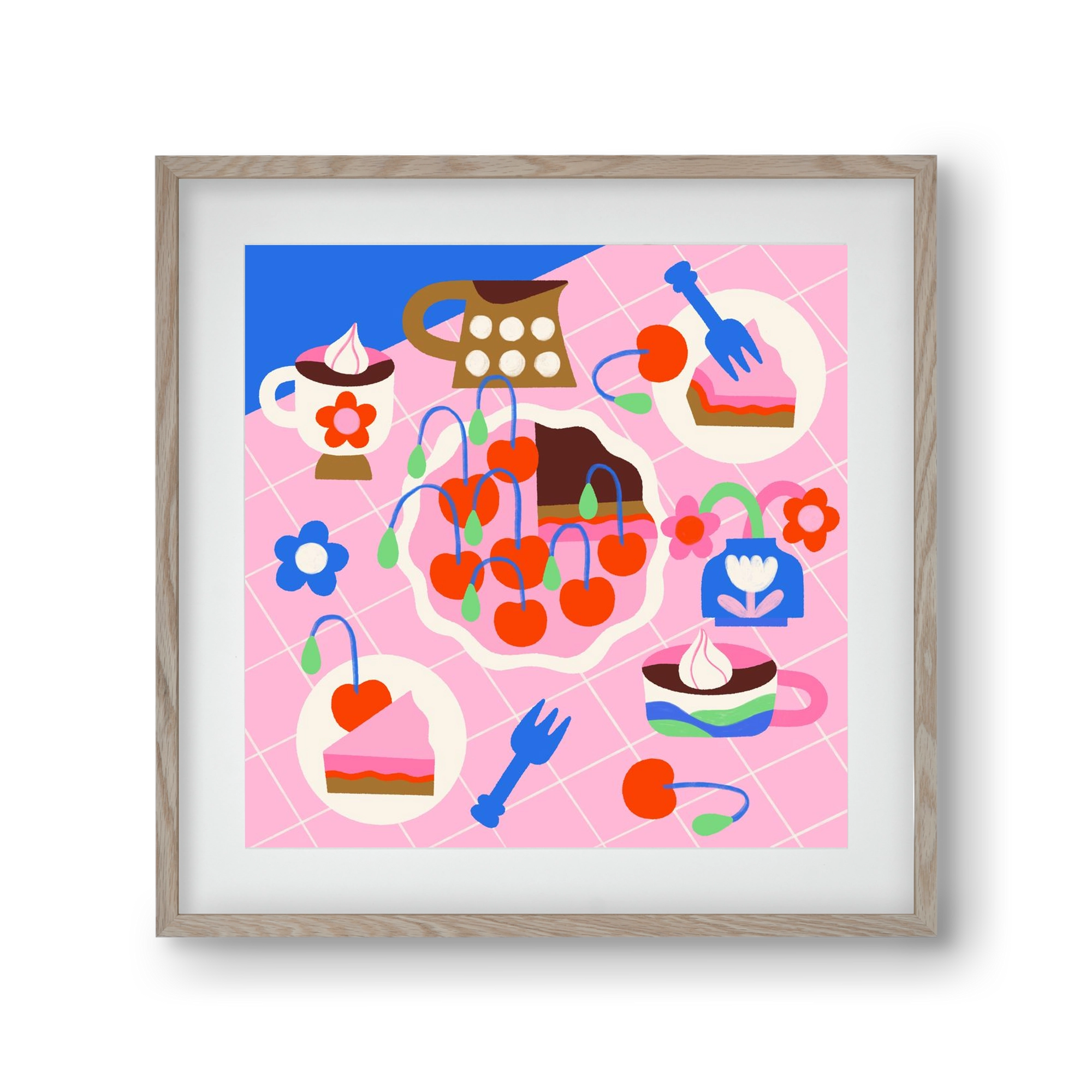 Cherry Pie, 30x30 cm (20x20 cm), Tölgy keret, paszpartuval