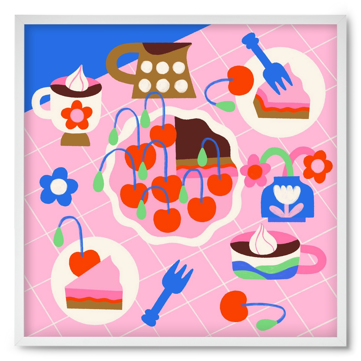 Cherry Pie, 50x50 cm (50x50 cm), Fehér keret