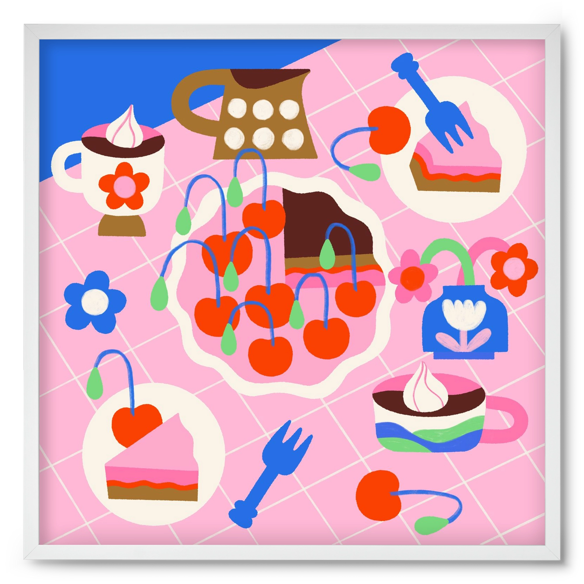 Cherry Pie, 50x50 cm (50x50 cm), Fehér keret