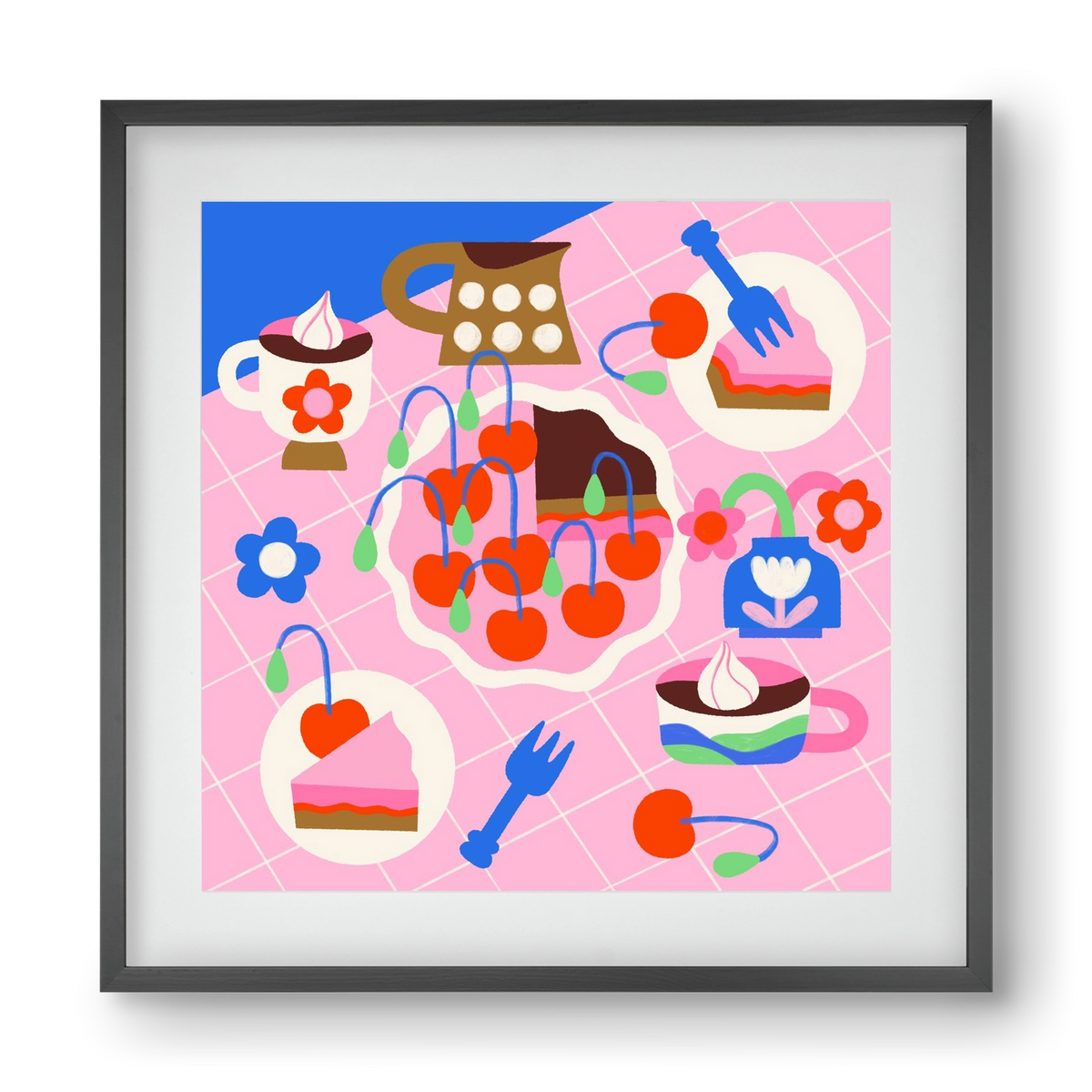 Cherry Pie, 40x40 cm (30x30 cm), Fekete keret, paszpartuval