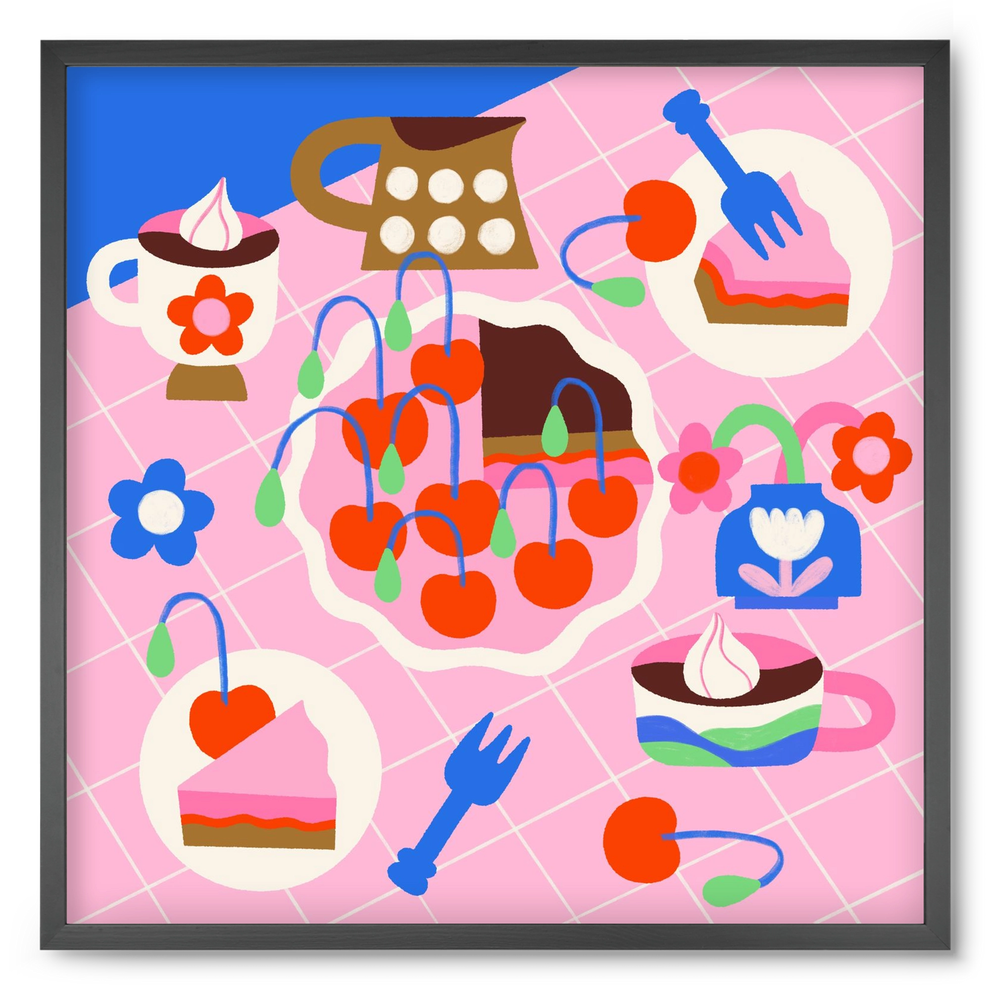 Cherry Pie, 50x50 cm (50x50 cm), Fekete keret