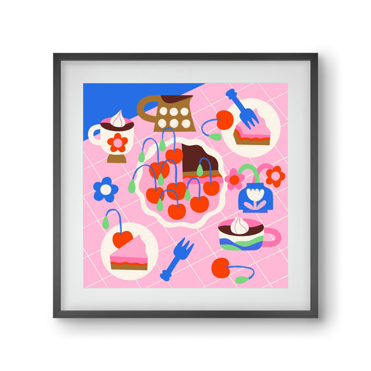 Cherry Pie, 30x30 cm (20x20 cm), Fekete keret, paszpartuval