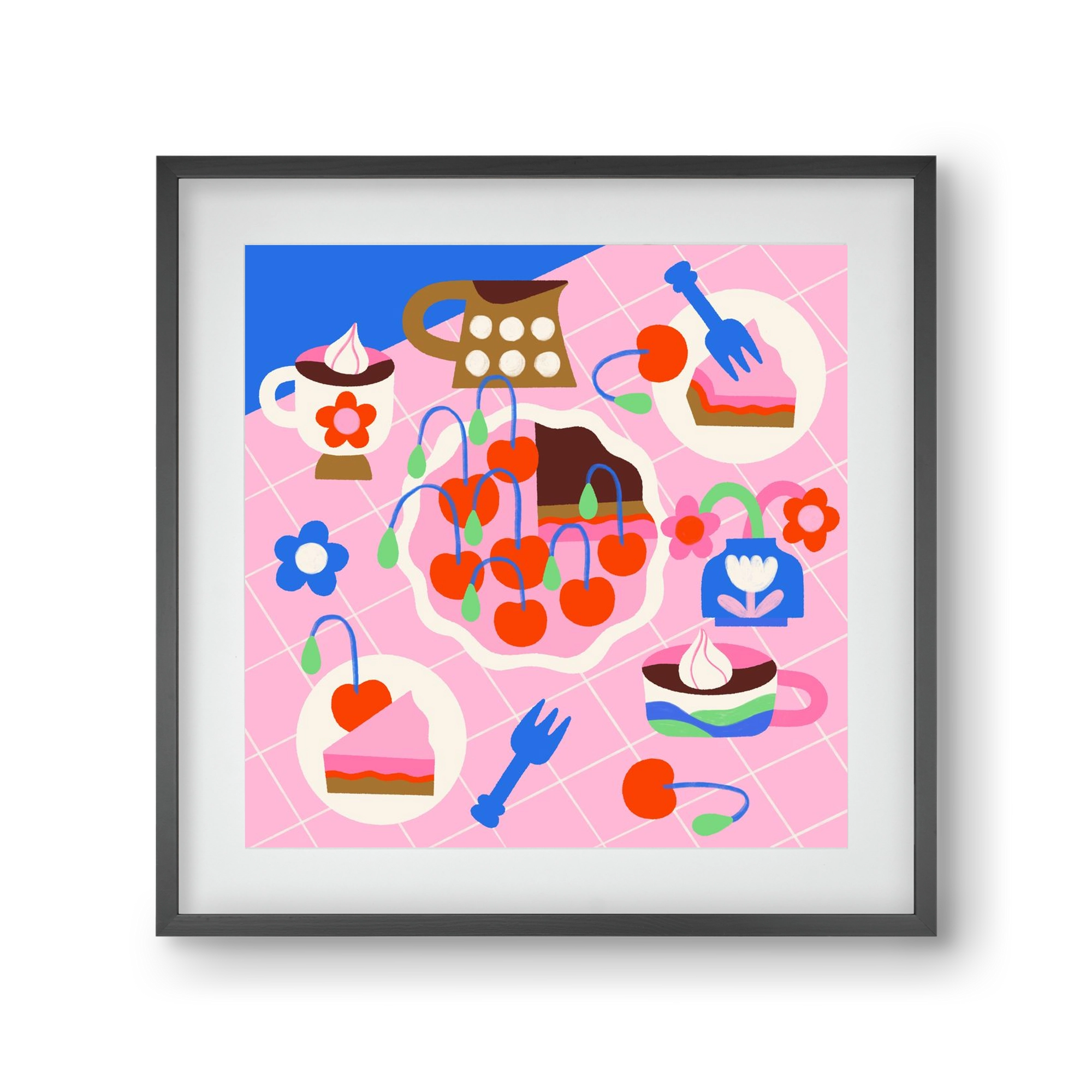 Cherry Pie, 30x30 cm (20x20 cm), Fekete keret, paszpartuval