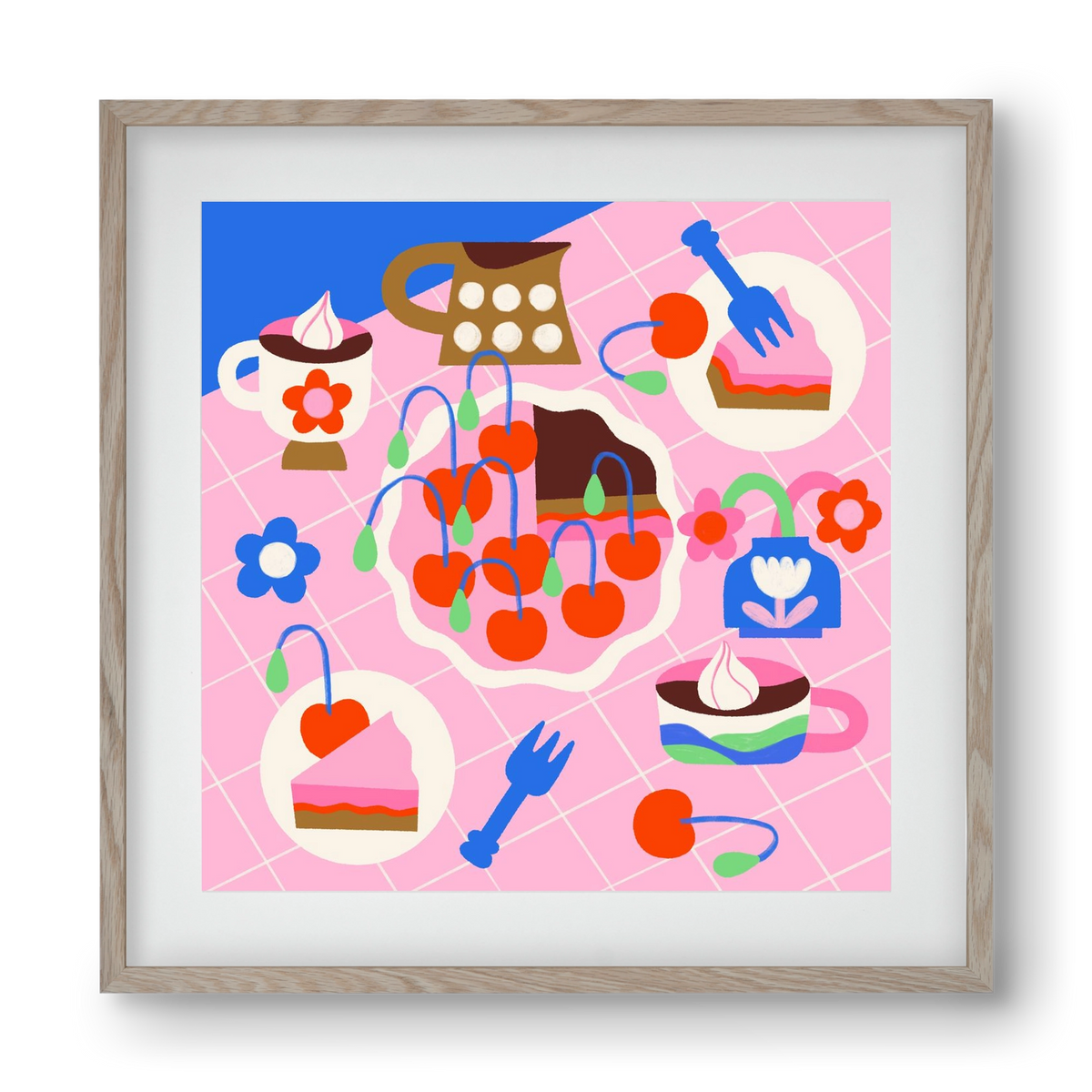 Cherry Pie, 40x40 cm (30x30 cm), Tölgy keret, paszpartuval