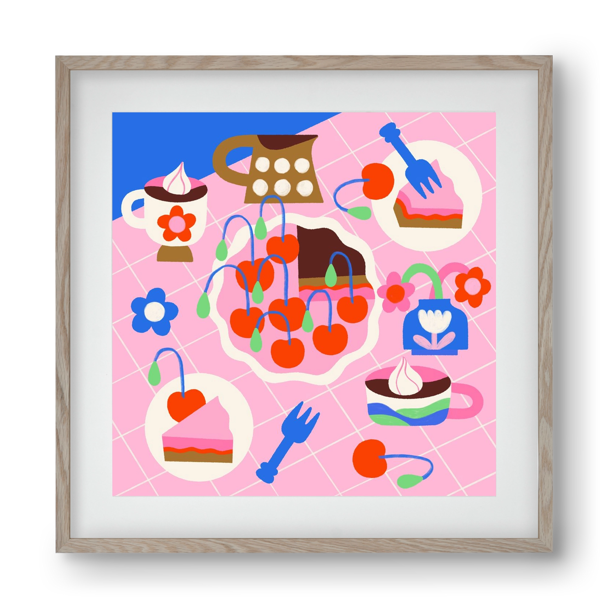 Cherry Pie, 40x40 cm (30x30 cm), Tölgy keret, paszpartuval