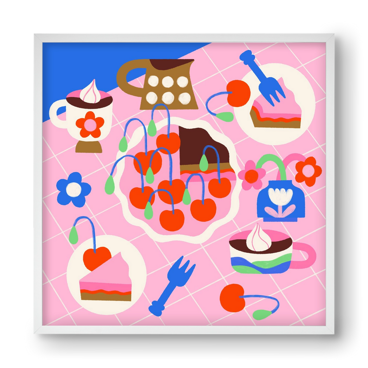 Cherry Pie, 40x40 cm (40x40 cm), Fehér keret