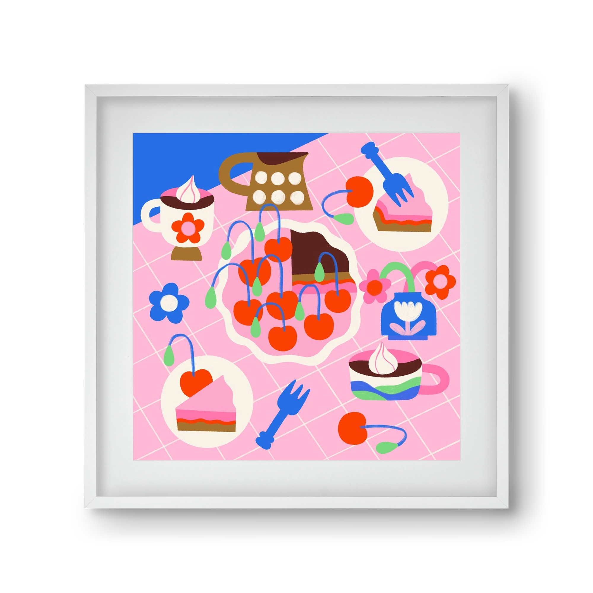 Cherry Pie, 30x30 cm (20x20 cm), Fehér keret, paszpartuval