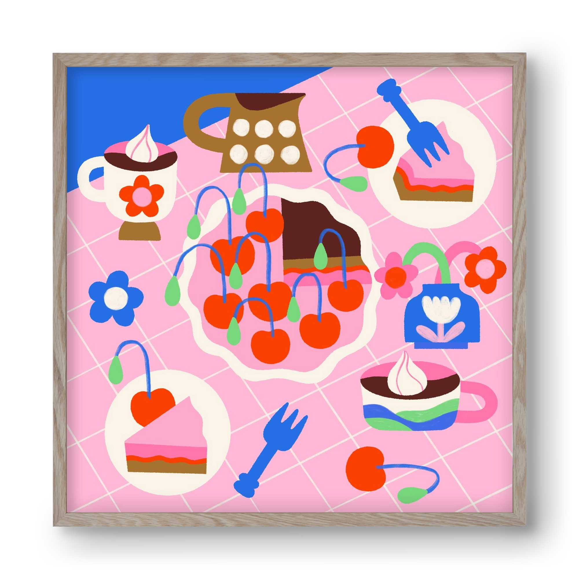 Cherry Pie, 40x40 cm (40x40 cm), Tölgy keret