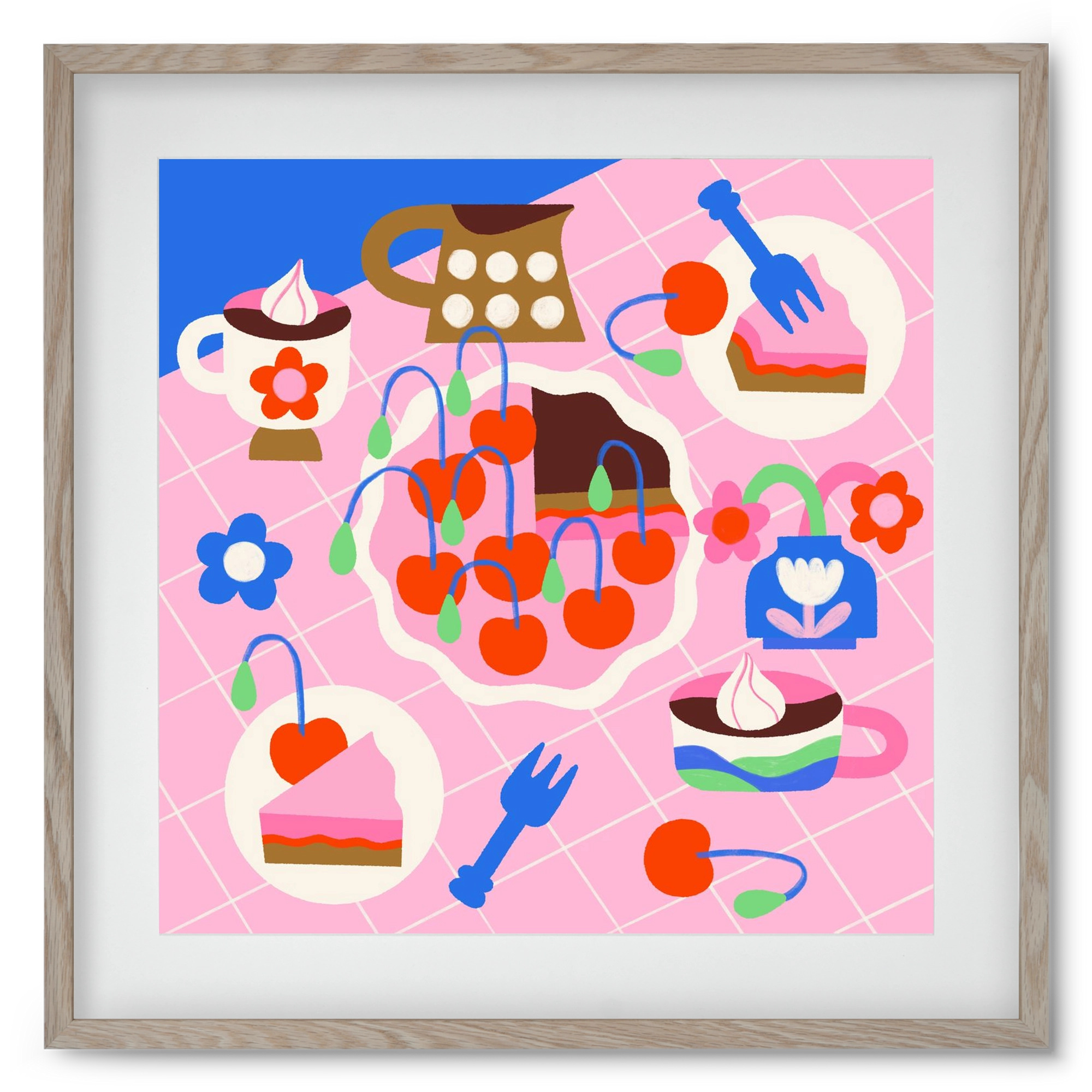 Cherry Pie, 50x50 cm (40x40 cm), Tölgy keret, paszpartuval