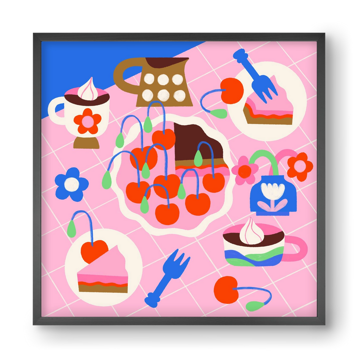 Cherry Pie, 40x40 cm (40x40 cm), Fekete keret