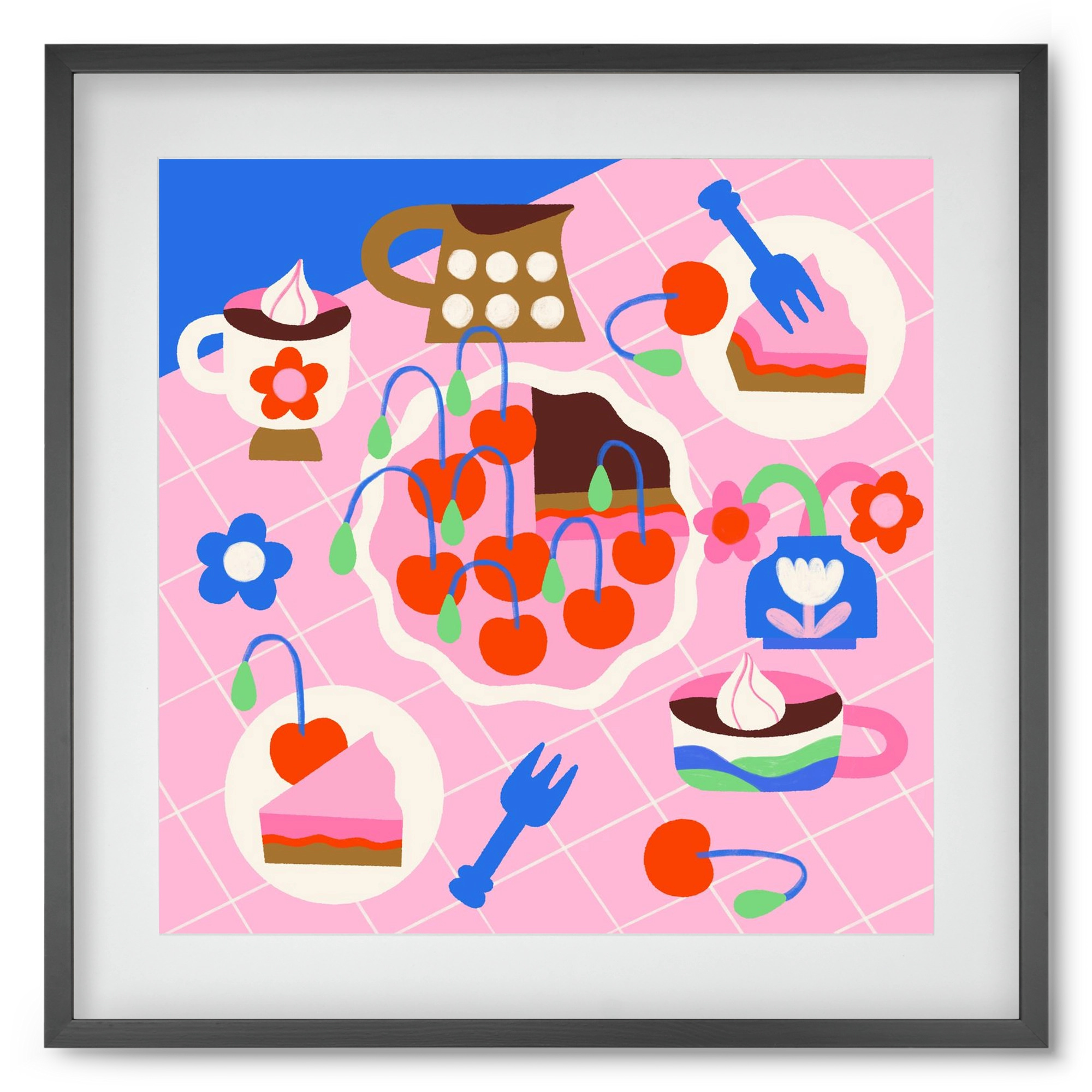 Cherry Pie, 50x50 cm (40x40 cm), Fekete keret, paszpartuval