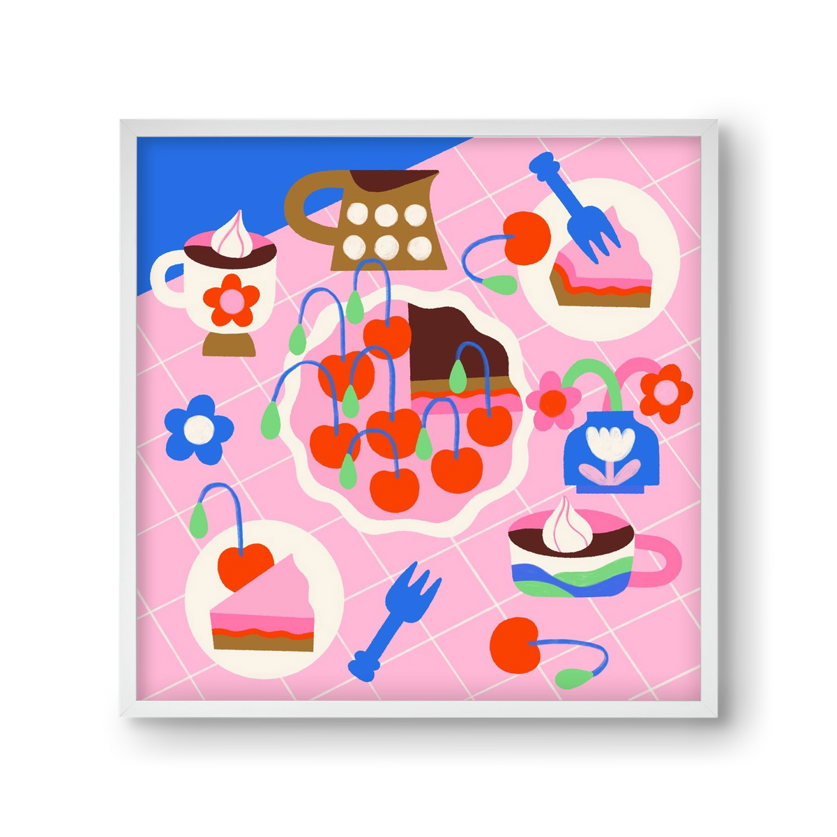 Cherry Pie, 30x30 cm (30x30 cm), Fehér keret