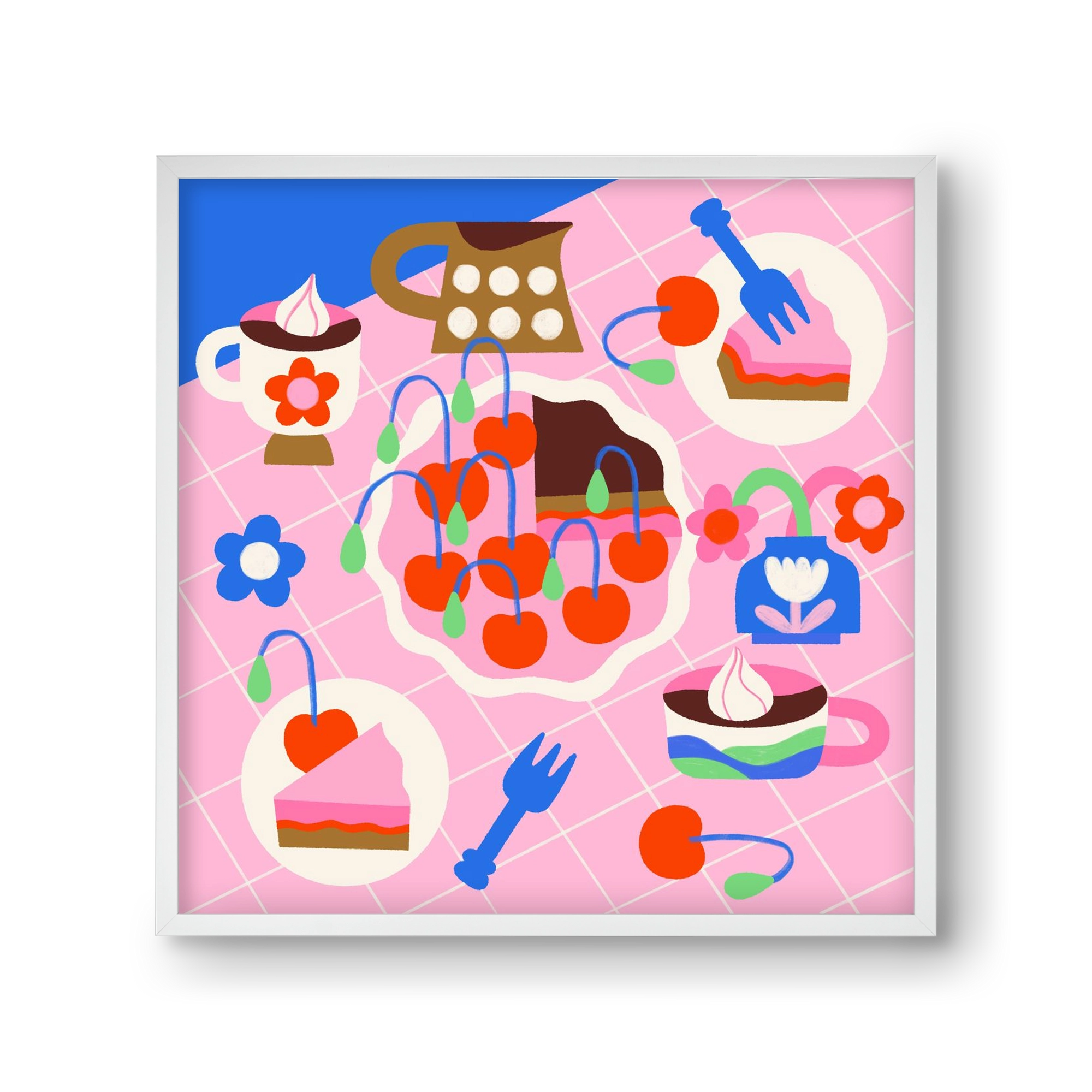 Cherry Pie, 30x30 cm (30x30 cm), Fehér keret