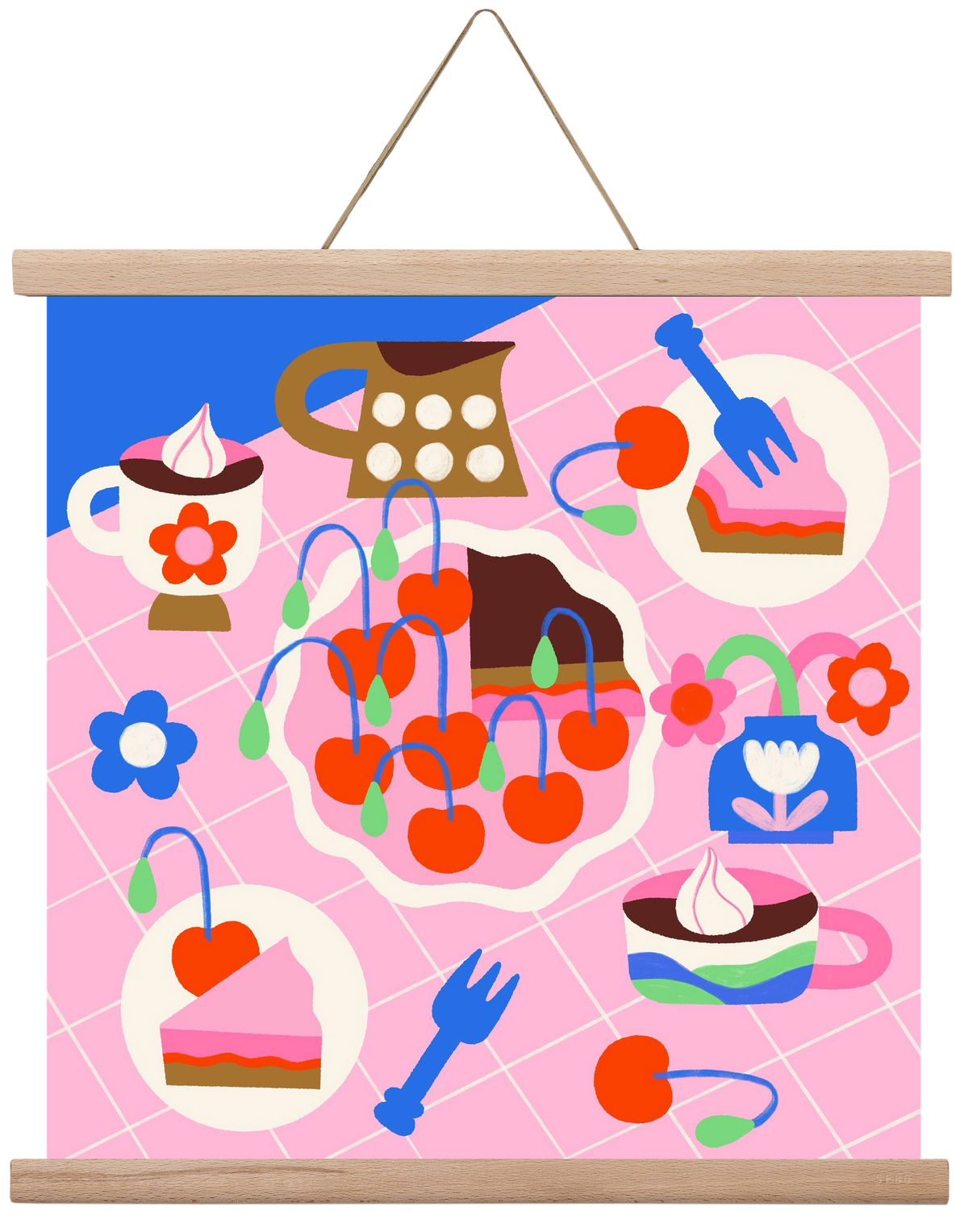 Cherry Pie, 40x40 cm (40x40 cm), Tölgy akasztó