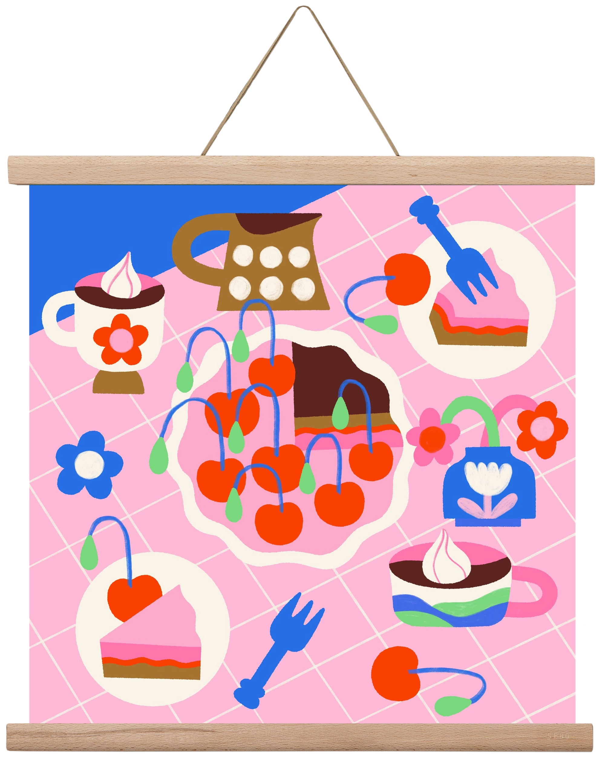 Cherry Pie, 40x40 cm (40x40 cm), Tölgy akasztó