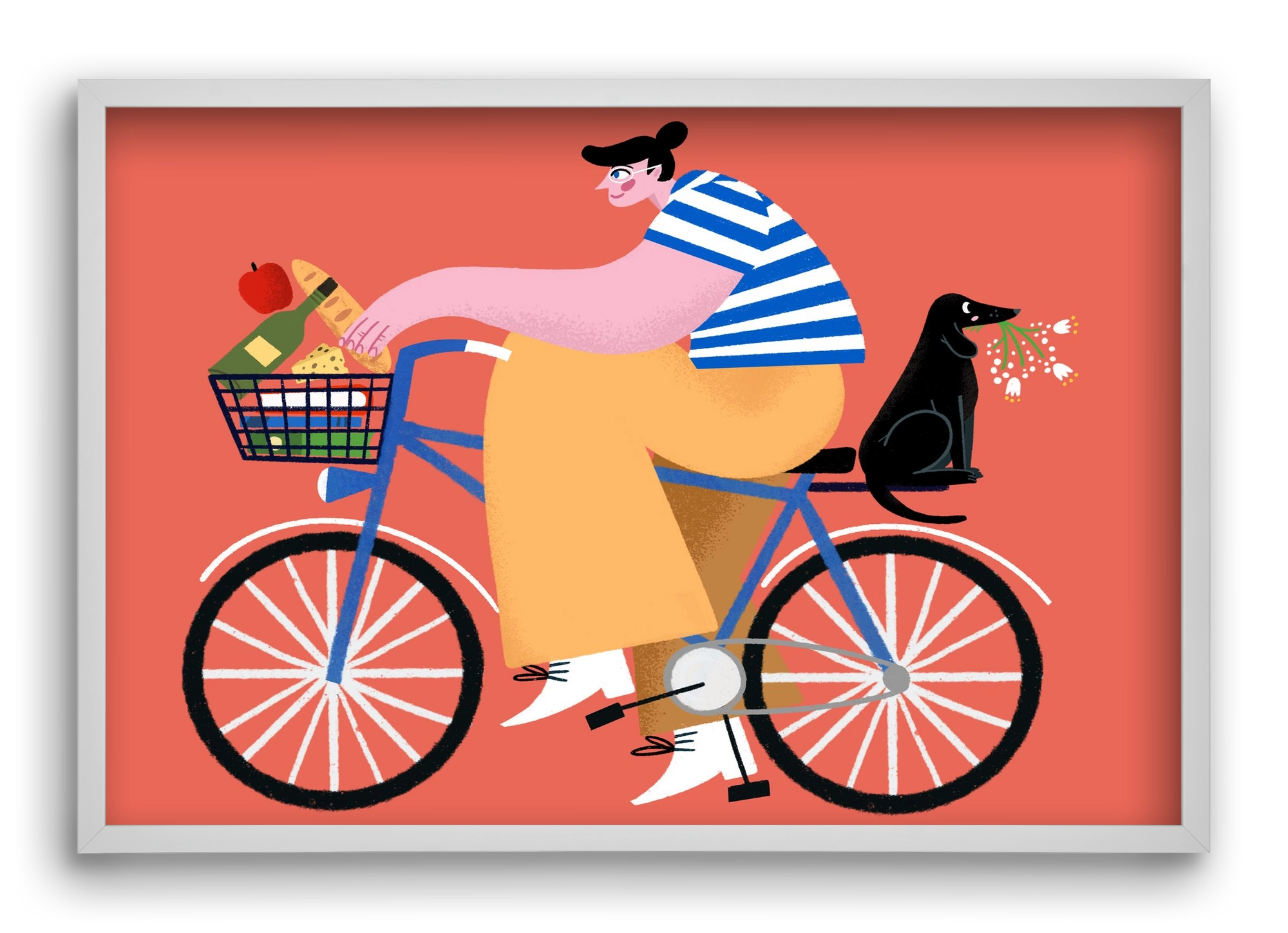 Bike ride, 60x40 cm (60x40 cm), Fehér keret