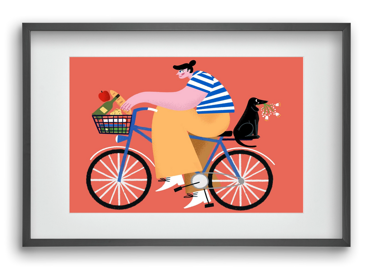 Bike ride, 60x40 cm (45x30 cm), Fekete keret, paszpartuval