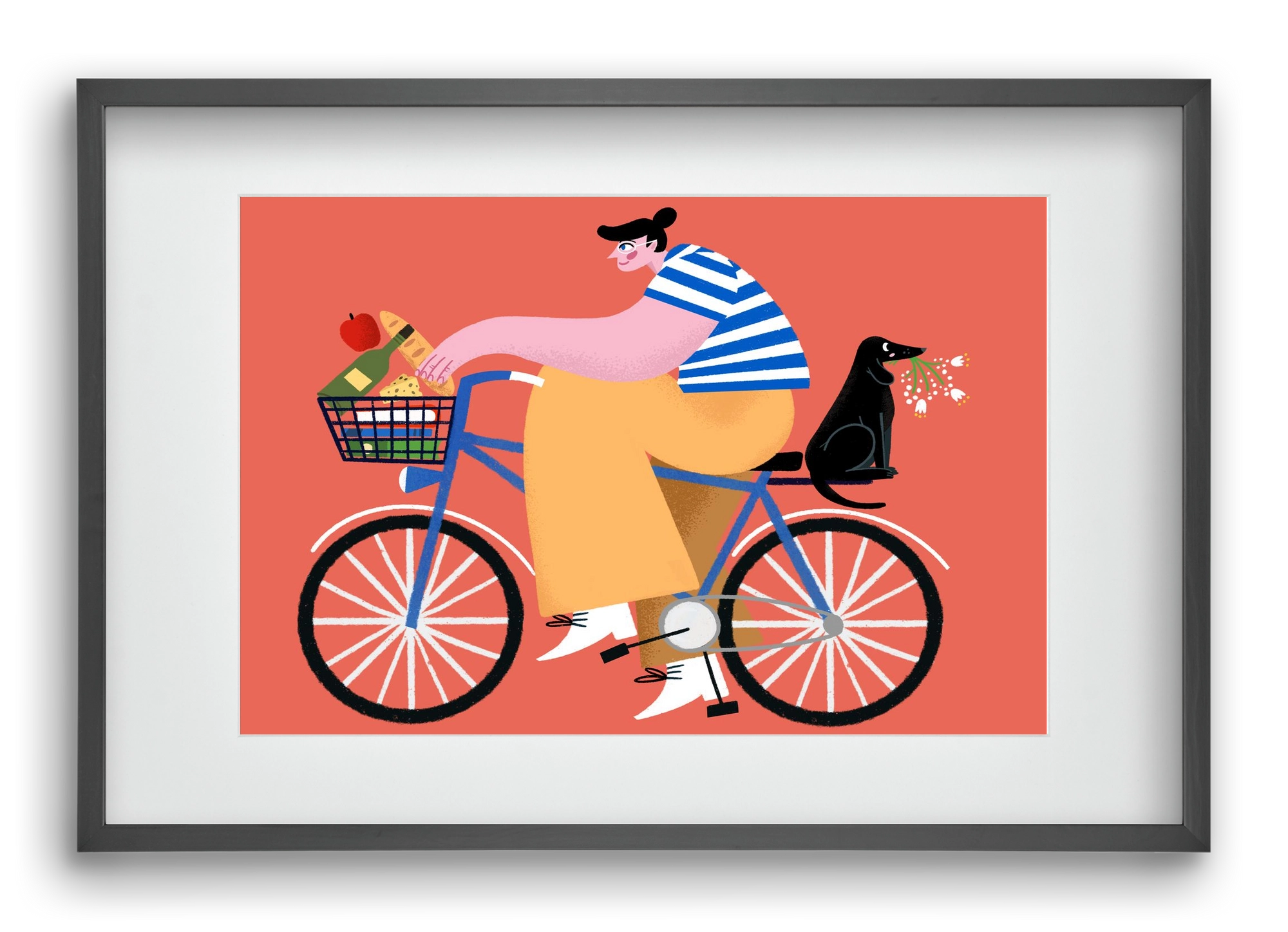 Bike ride, 60x40 cm (45x30 cm), Fekete keret, paszpartuval