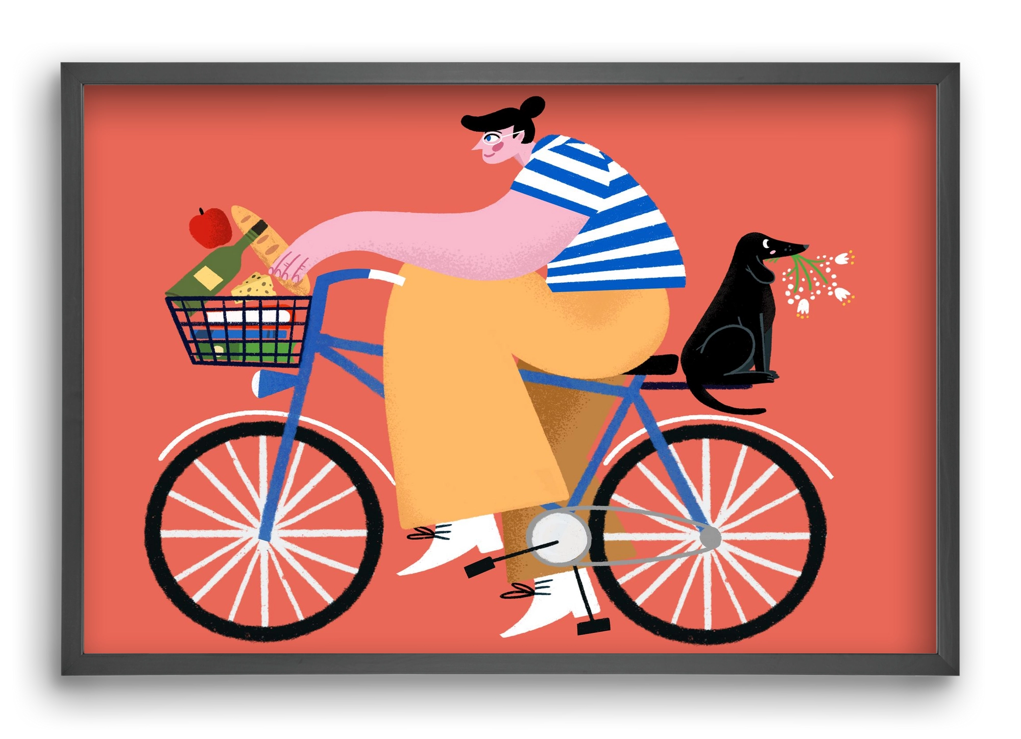 Bike ride, 60x40 cm (60x40 cm), Fekete keret