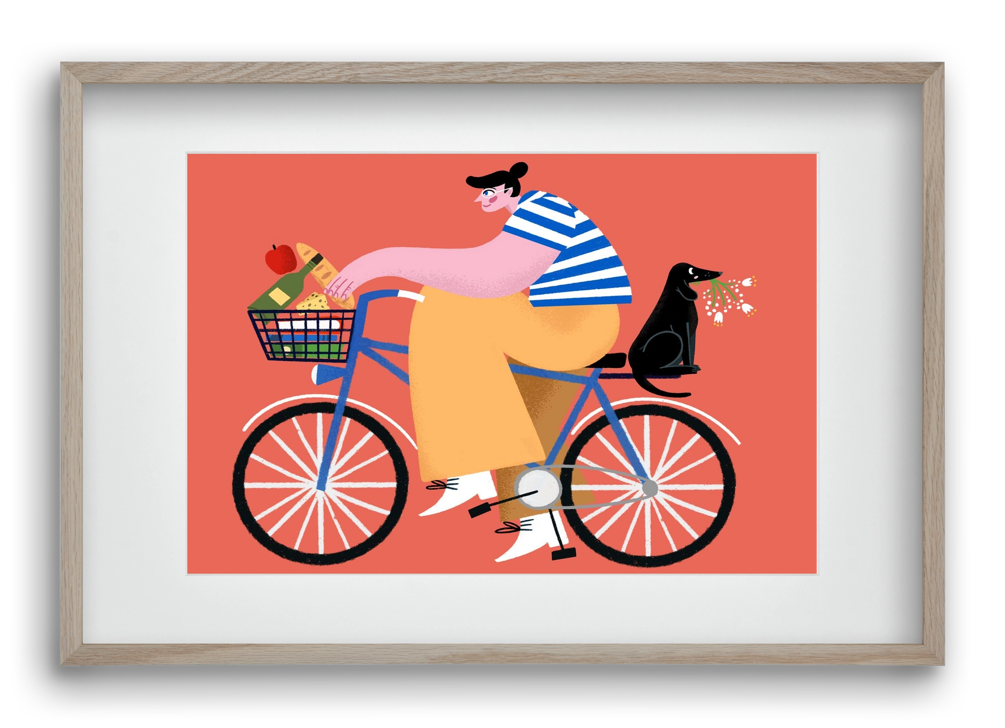 Bike ride, 60x40 cm (45x30 cm), Tölgy keret, paszpartuval