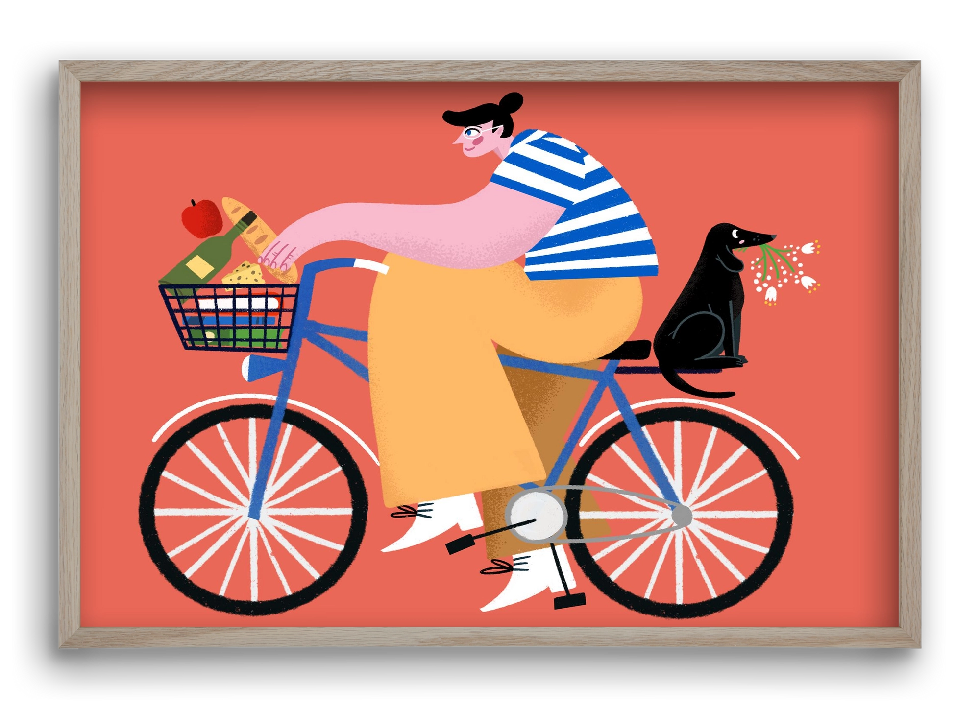 Bike ride, 60x40 cm (60x40 cm), Tölgy keret