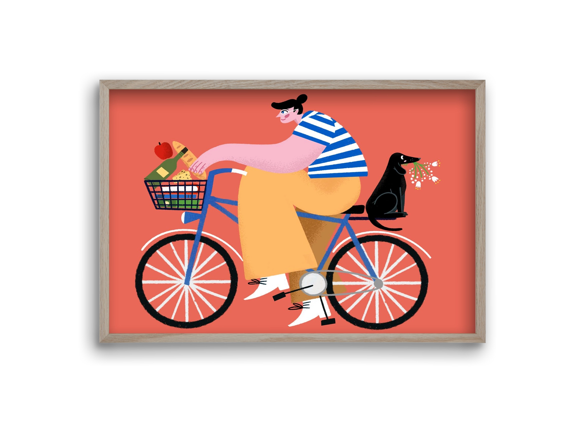 Bike ride, 30x20 cm (30x20 cm), Tölgy keret