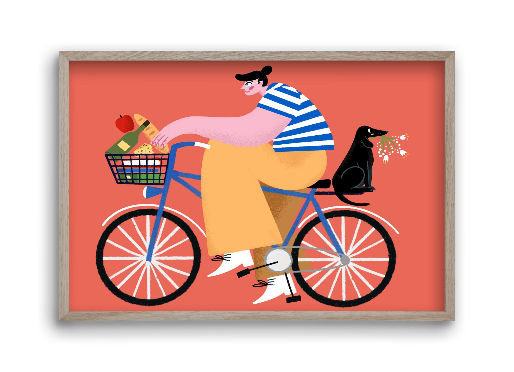 Bike ride, 45x30 cm (45x30 cm), Tölgy keret