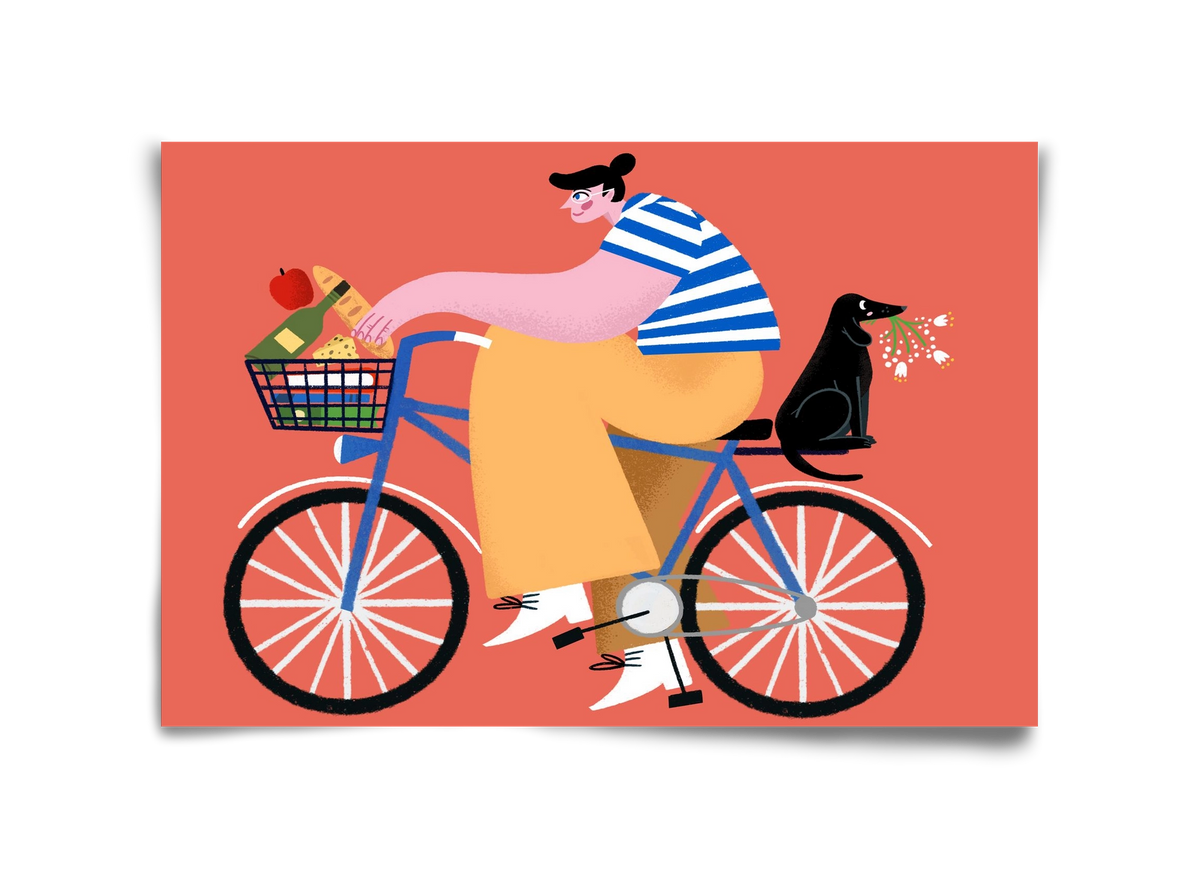 Bike ride, 45x30 cm, Keret nélkül