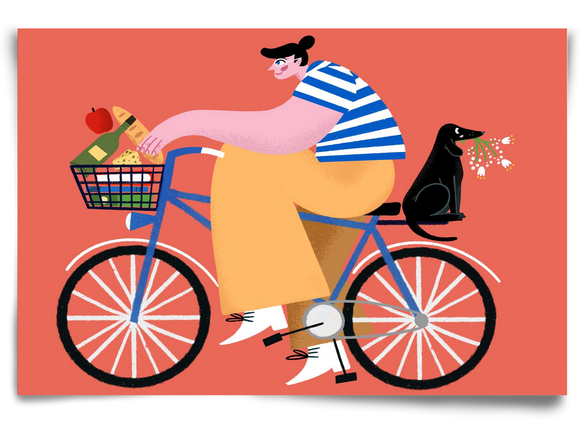 Bike ride, 90x60 cm, Keret nélkül