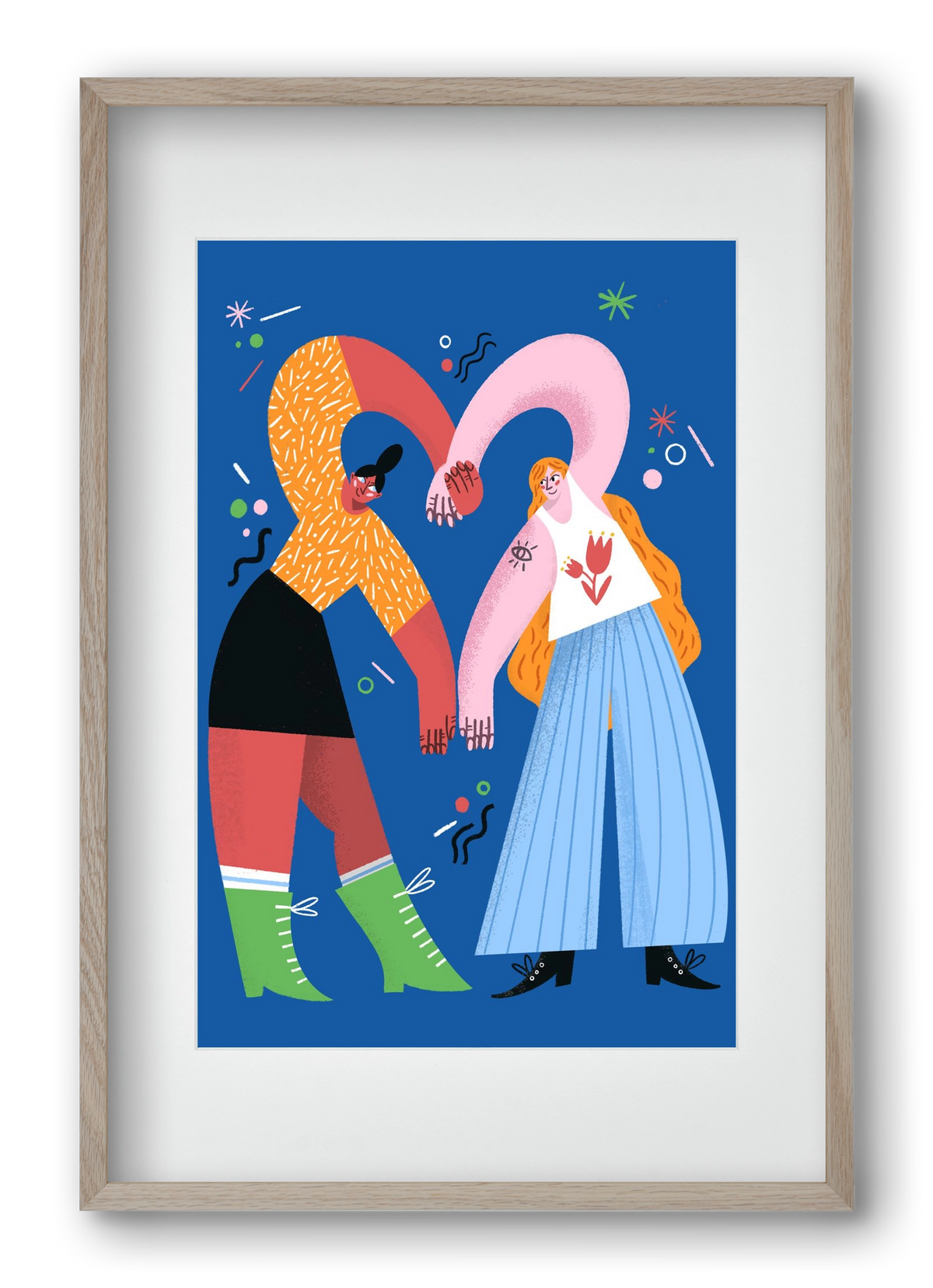 With A Little Help From My Friends, 40x60 cm (30x45 cm), Tölgy keret, paszpartuval