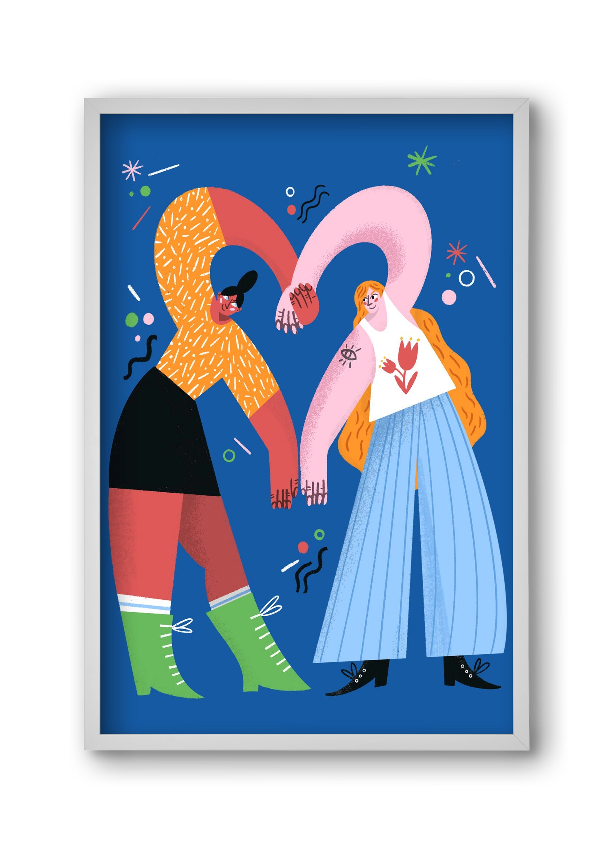 With A Little Help From My Friends, 30x45 cm (30x45 cm), Fehér keret