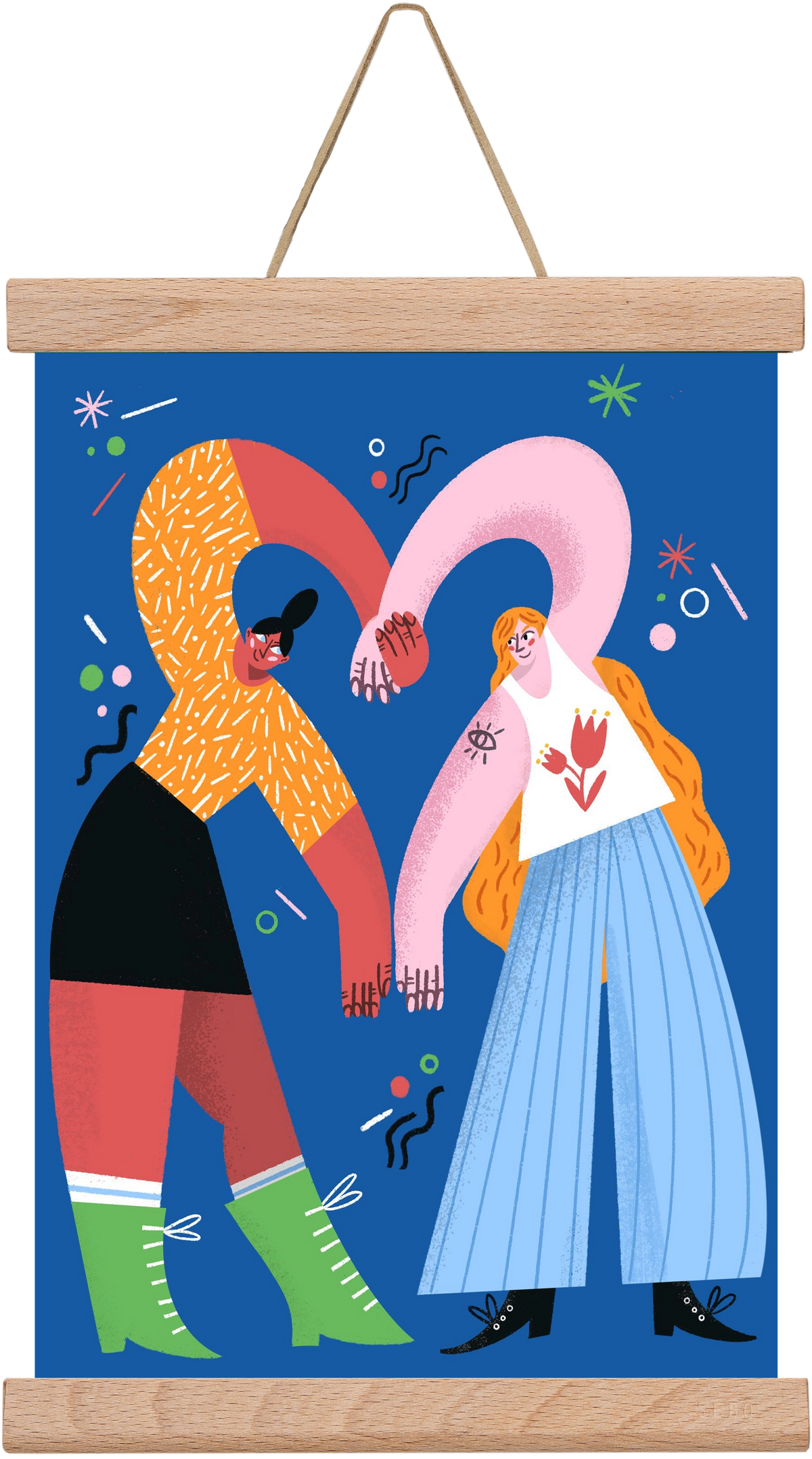 With A Little Help From My Friends, 20x30 cm (20x30 cm), Tölgy akasztó