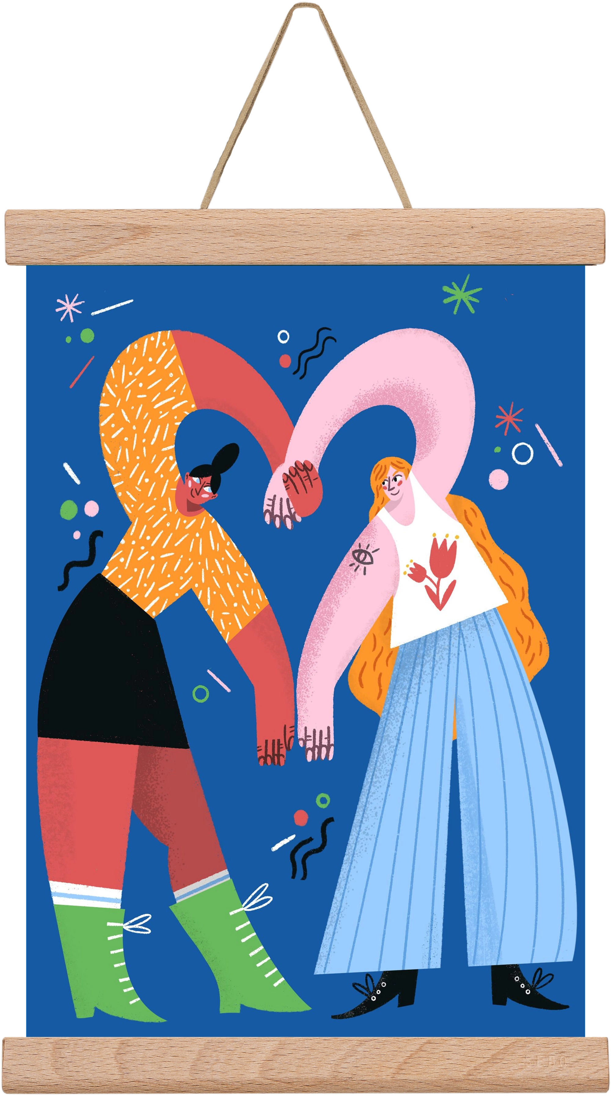 With A Little Help From My Friends, 20x30 cm (20x30 cm), Tölgy akasztó