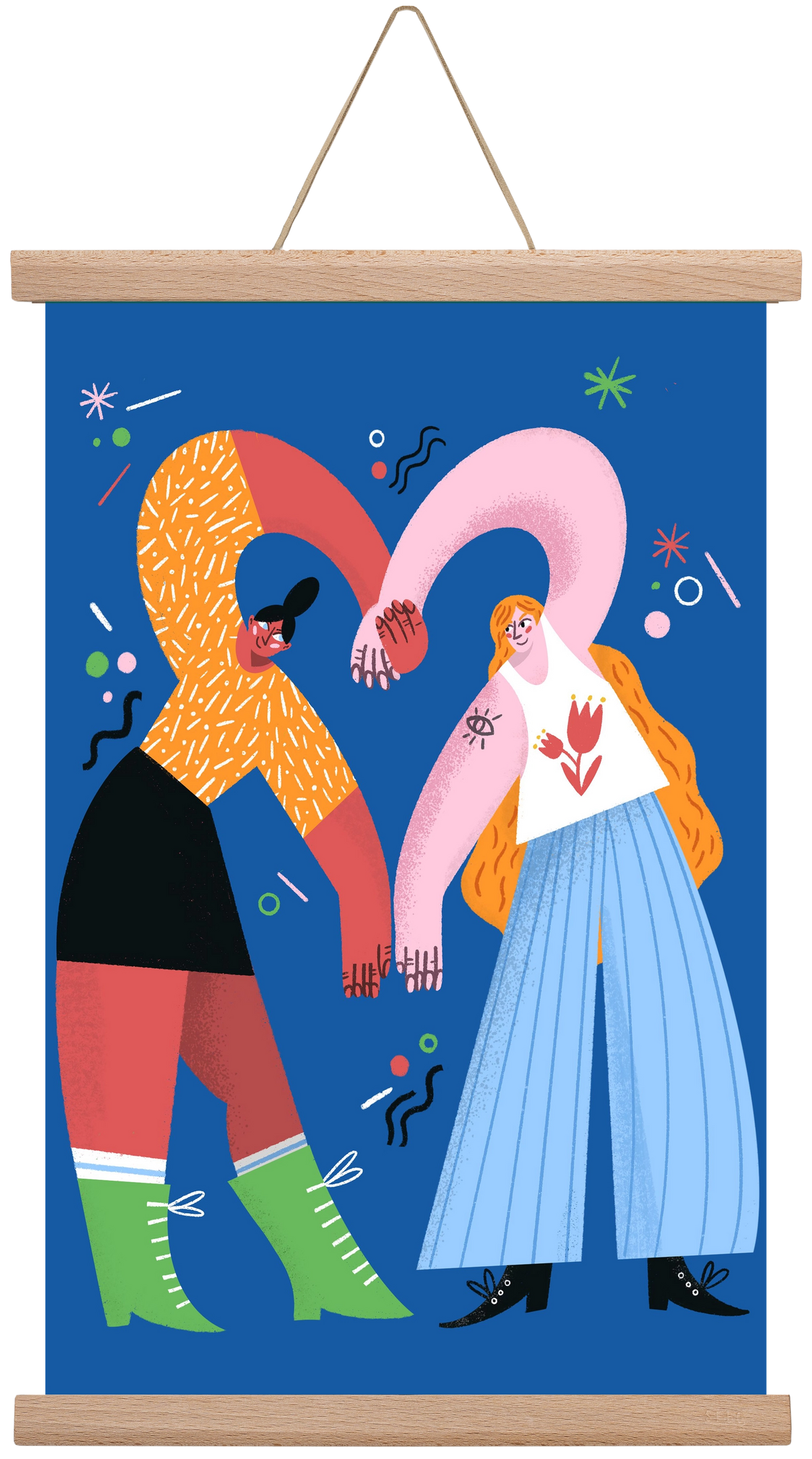 With A Little Help From My Friends, 30x45 cm (30x45 cm), Tölgy akasztó