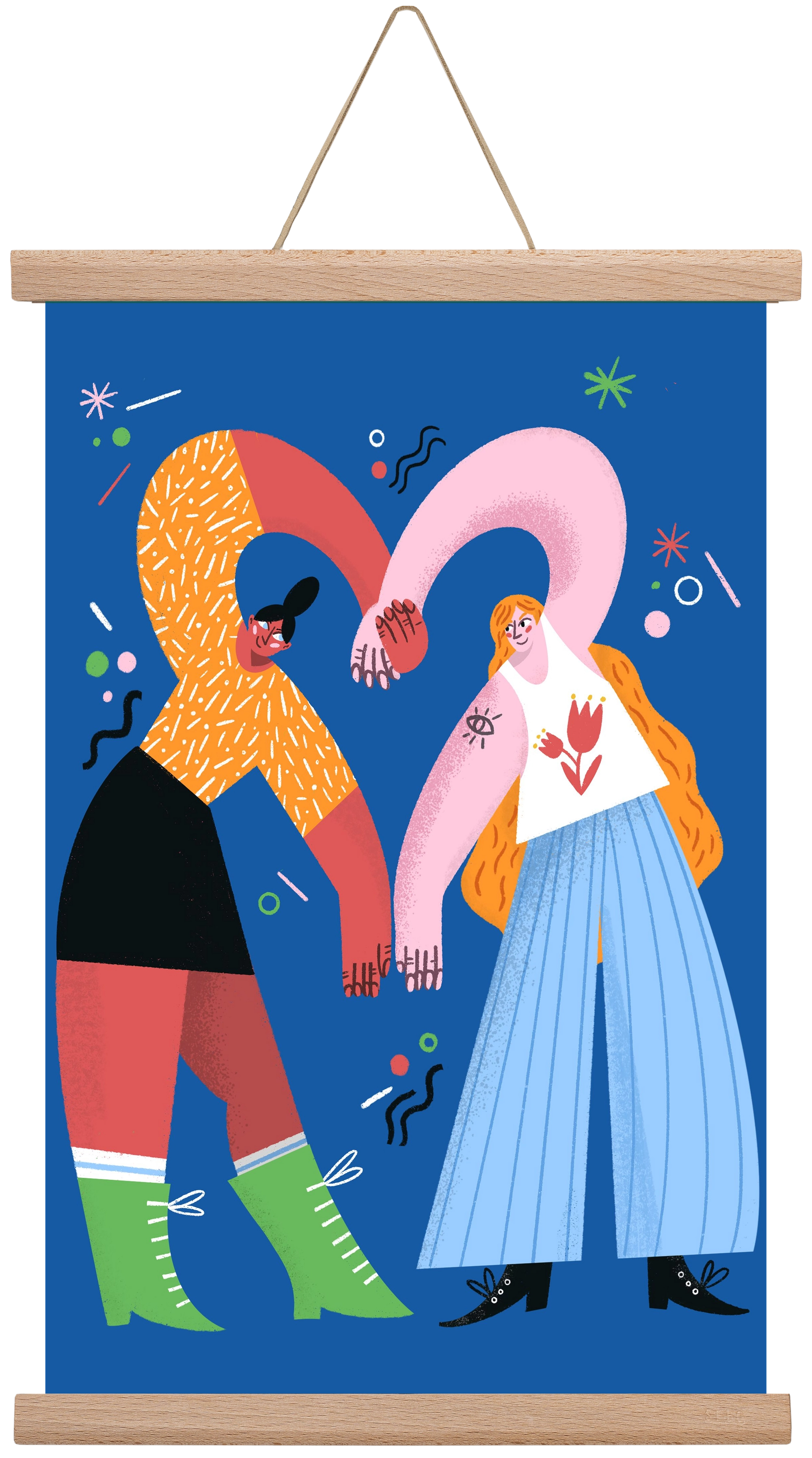 With A Little Help From My Friends, 30x45 cm (30x45 cm), Tölgy akasztó