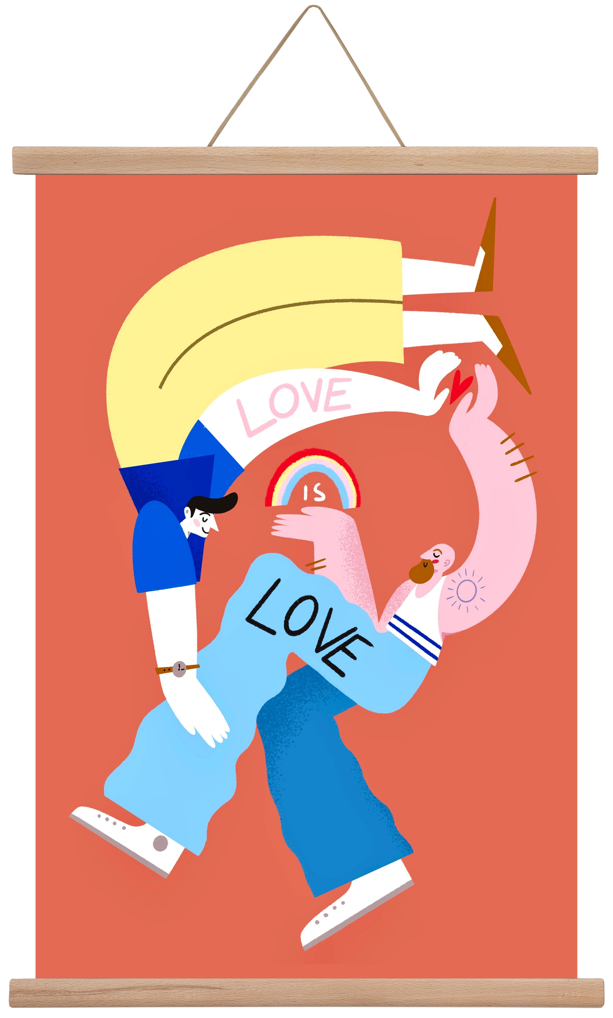 Love is Love, 40x60 cm (40x60 cm), Tölgy akasztó