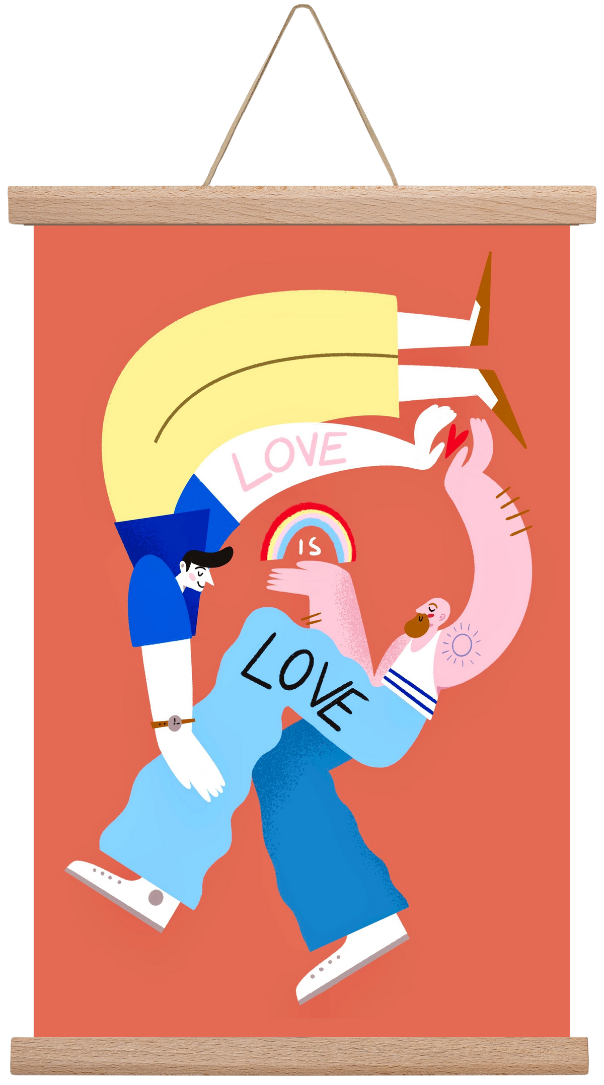 Love is Love, 30x45 cm (30x45 cm), Tölgy akasztó