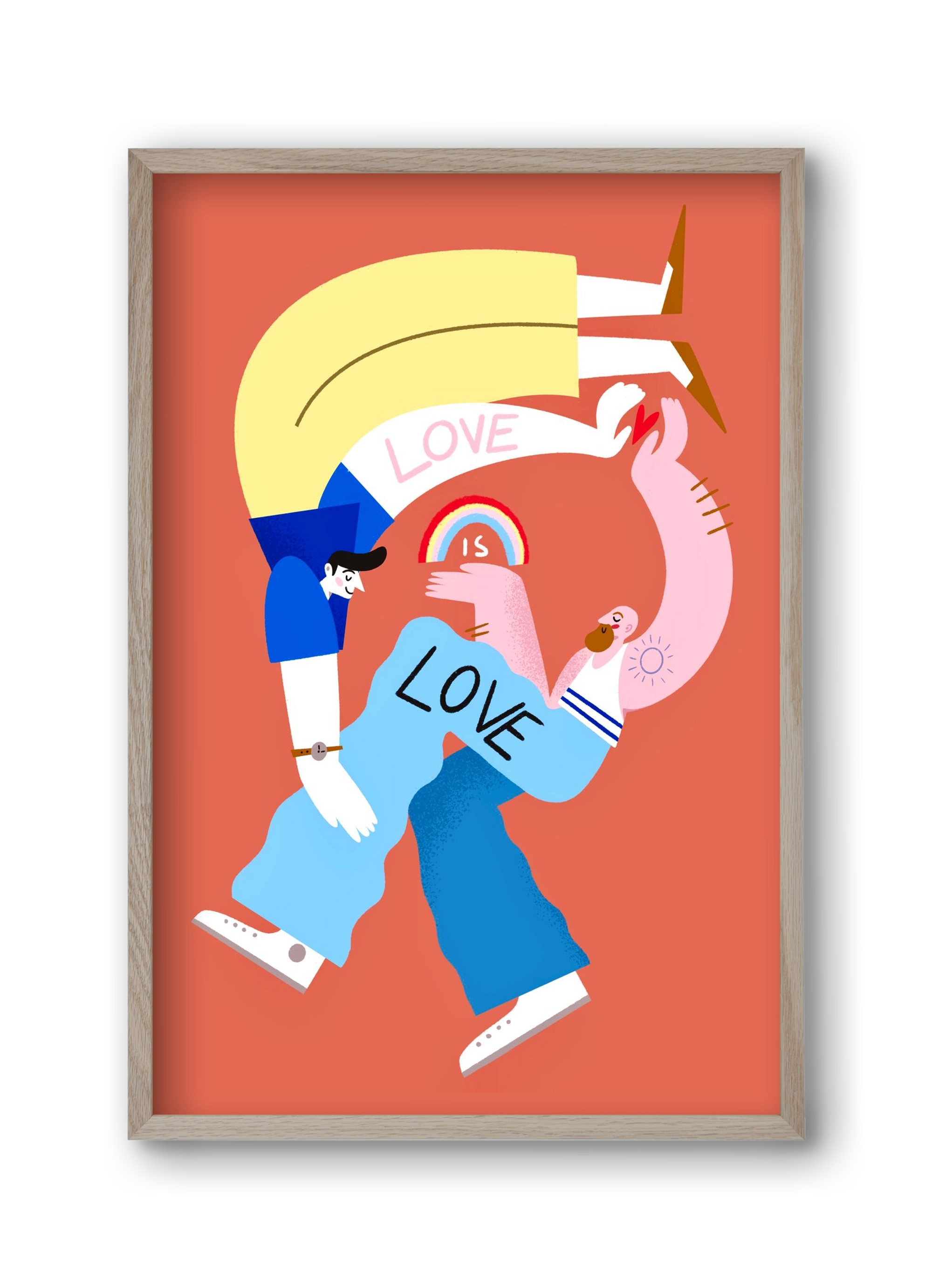 Love is Love, 30x45 cm (30x45 cm), Tölgy keret