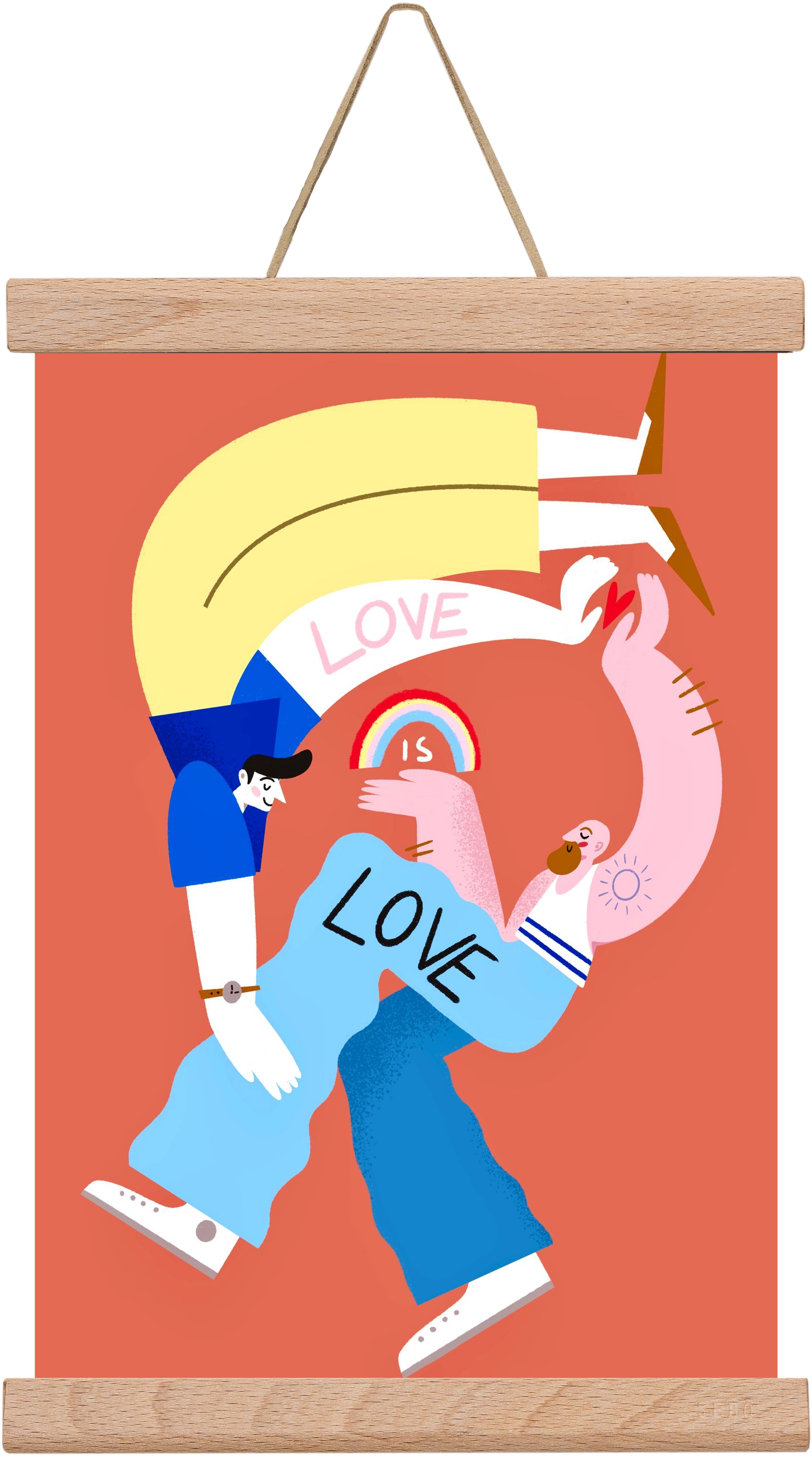 Love is Love, 20x30 cm (20x30 cm), Tölgy akasztó