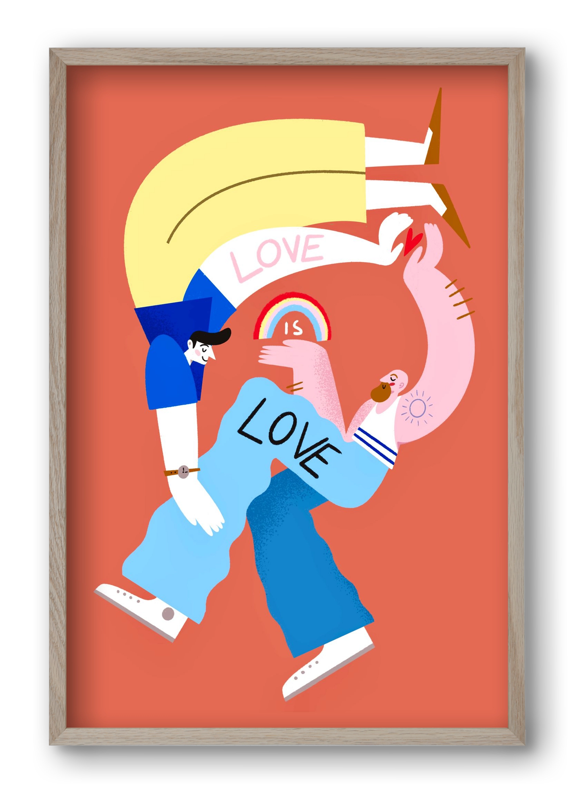 Love is Love, 40x60 cm (40x60 cm), Tölgy keret