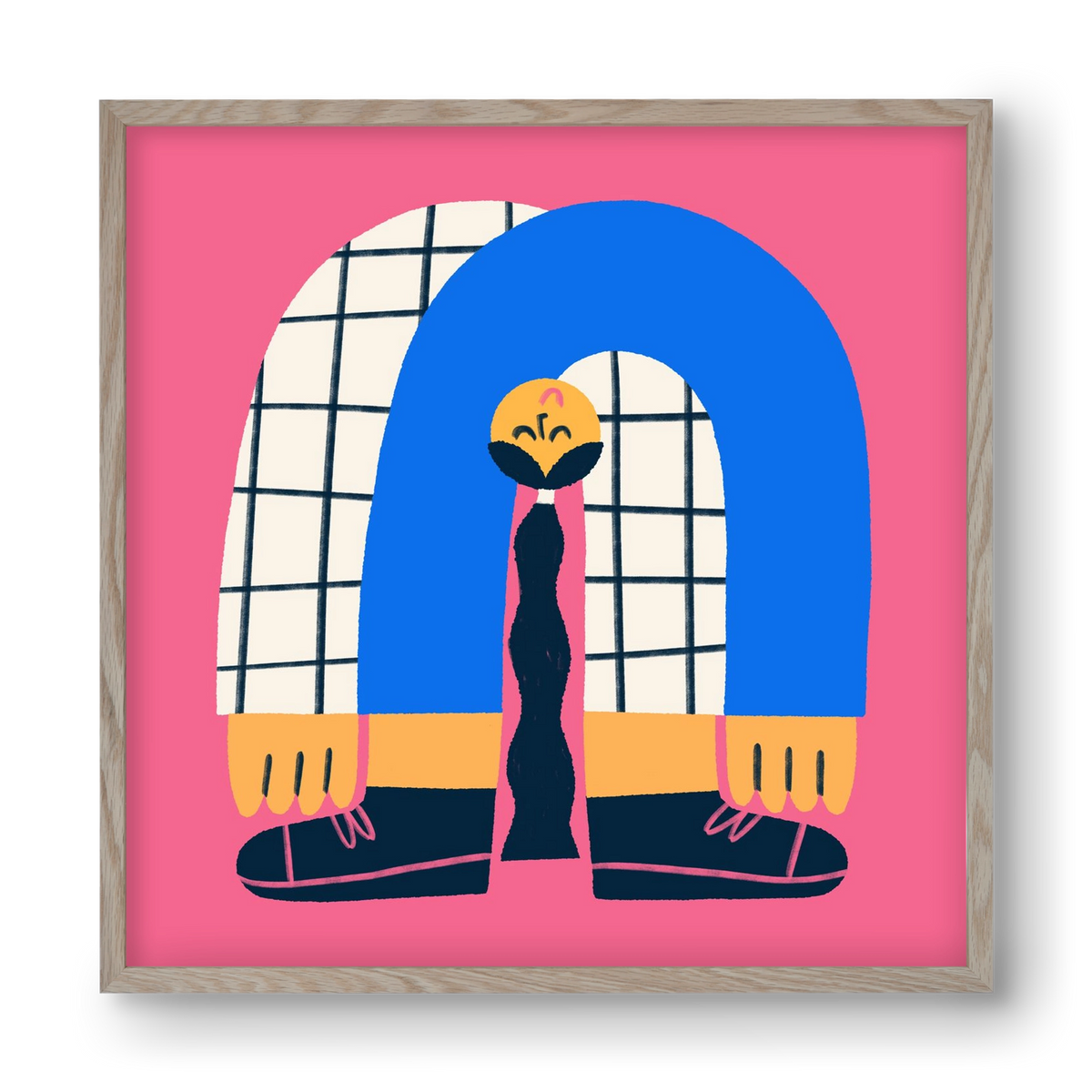 Upside Down, 40x40 cm (40x40 cm), Tölgy keret