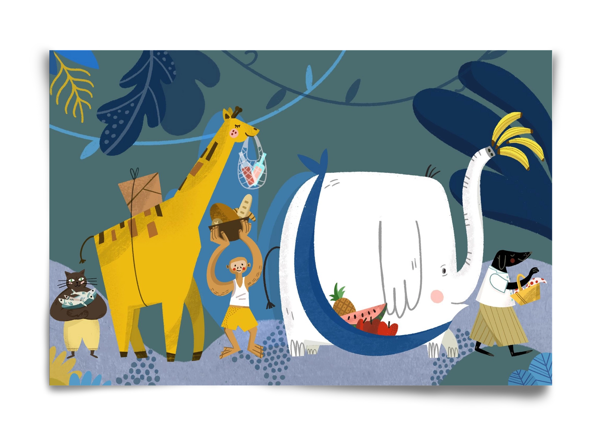 Picnic in the Jungle, 60x40 cm, Keret nélkül