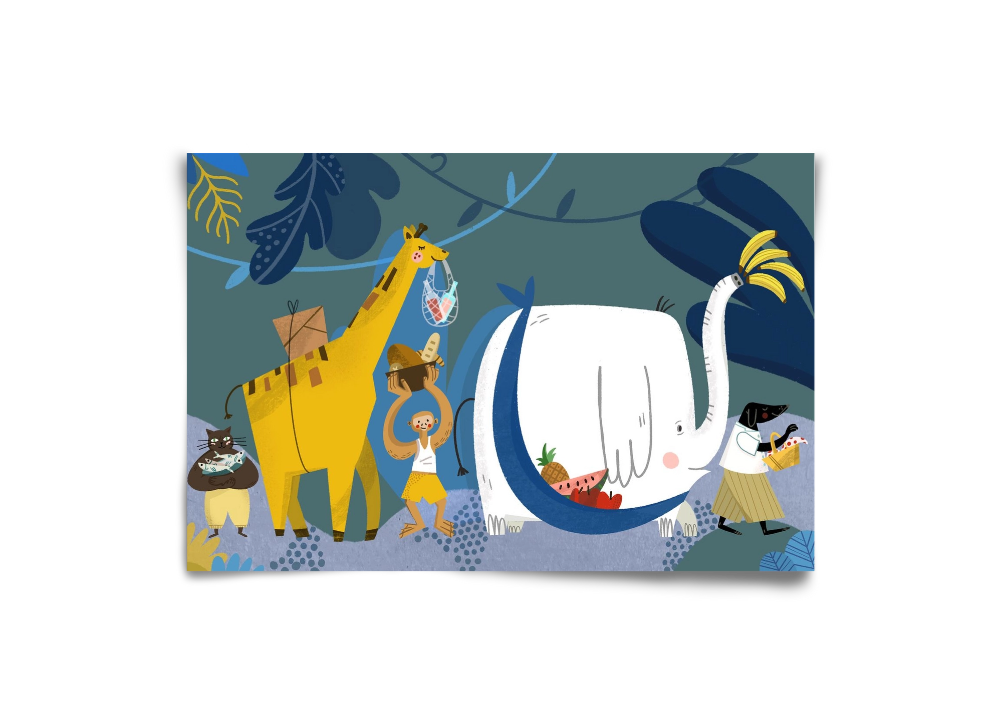 Picnic in the Jungle, 30x20 cm, Keret nélkül