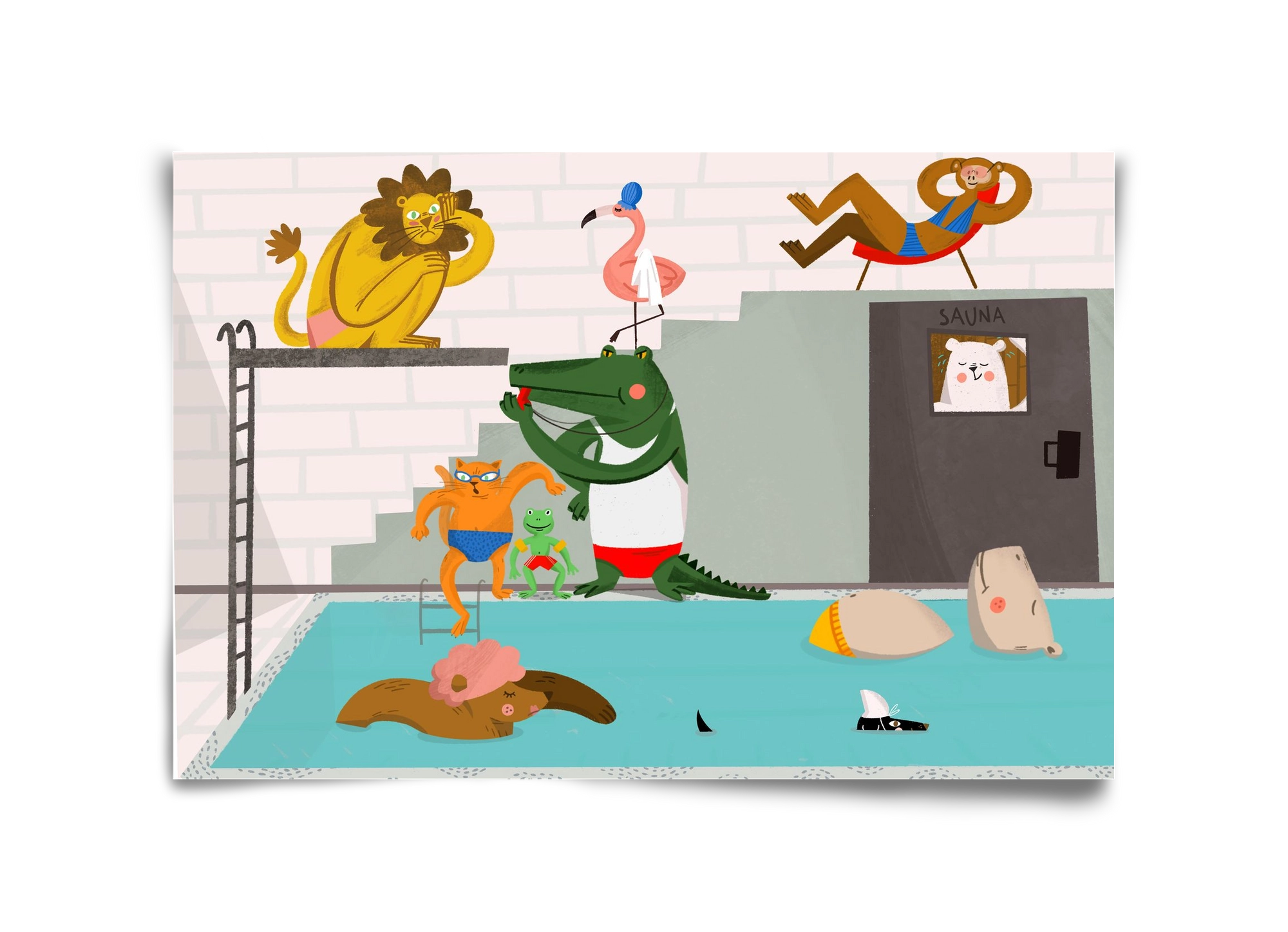 Swimming Pool, 45x30 cm, Keret nélkül