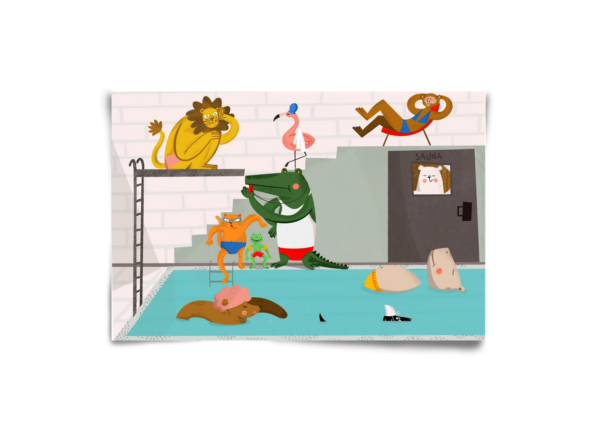 Swimming Pool, 30x20 cm, Keret nélkül