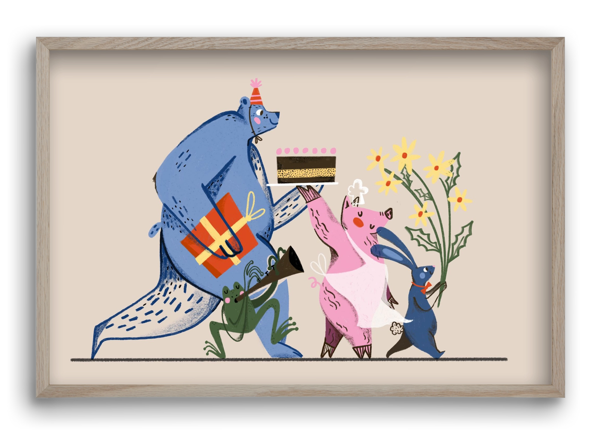 Greetings From The Forest, 60x40 cm (60x40 cm), Tölgy keret