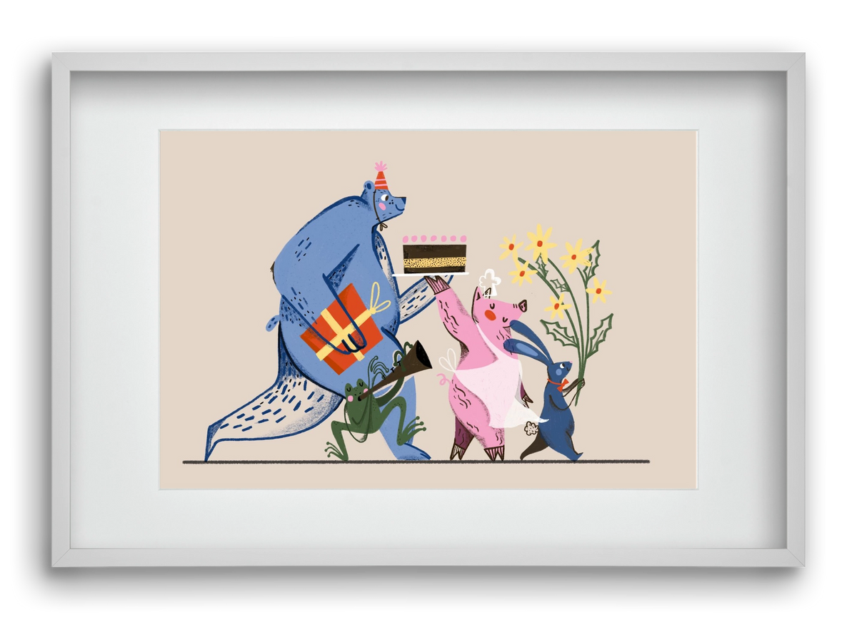 Greetings From The Forest, 60x40 cm (45x30 cm), Fehér keret, paszpartuval